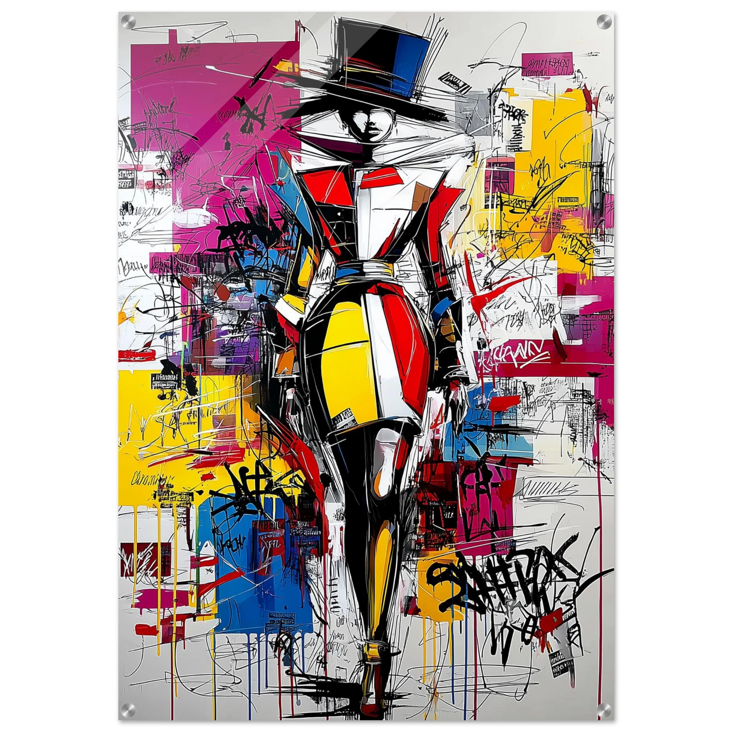 Silhouette au Chapeau Haut — tableau plexiglas — art mural STNCL
