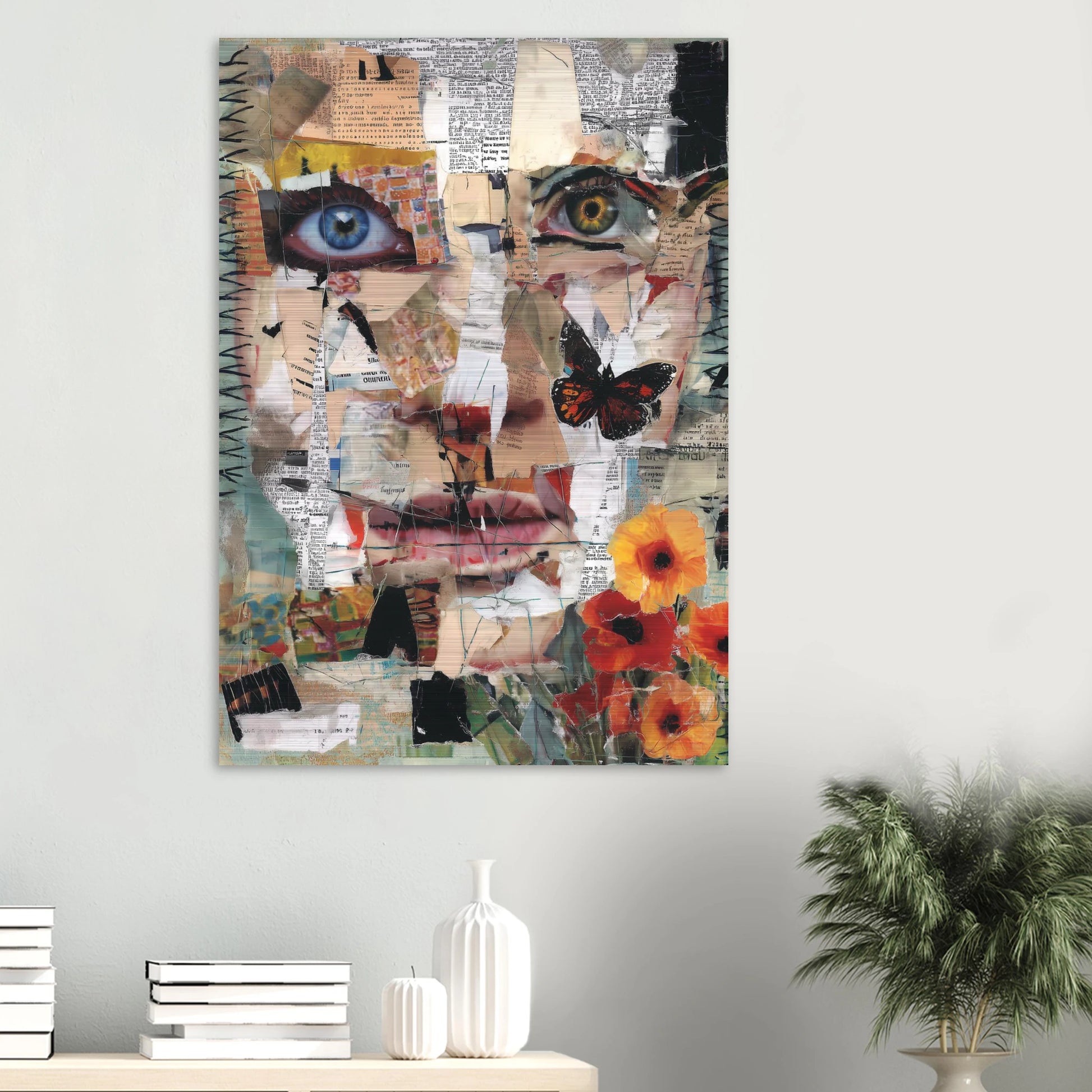 Le Visage de Papier — tableau aluminium — vue 6 — art mural STNCL