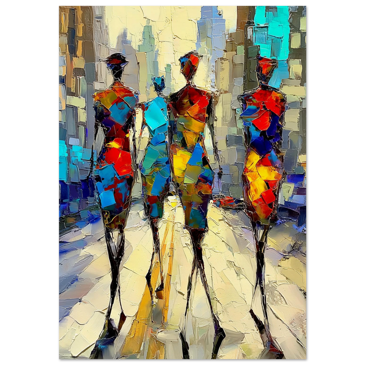 Silhouettes Mouvement Urbain Pastel — affiche d'art — art mural STNCL