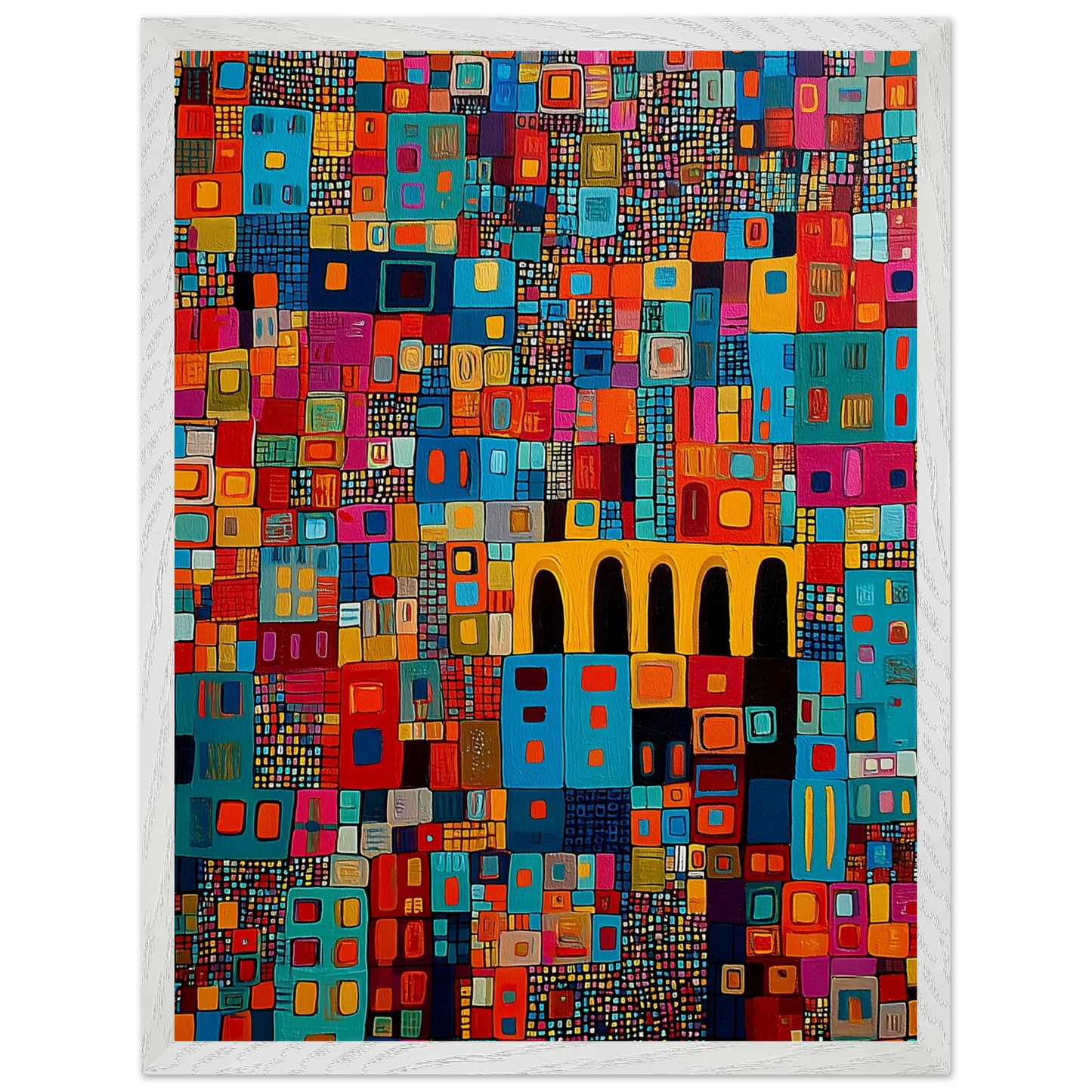 Cité Mosaïque — tableau encadre bois — vue 8 — art mural STNCL