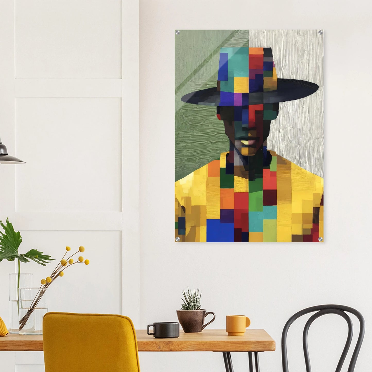 Portrait en Mosaïque — tableau plexiglas — vue 8 — art mural STNCL