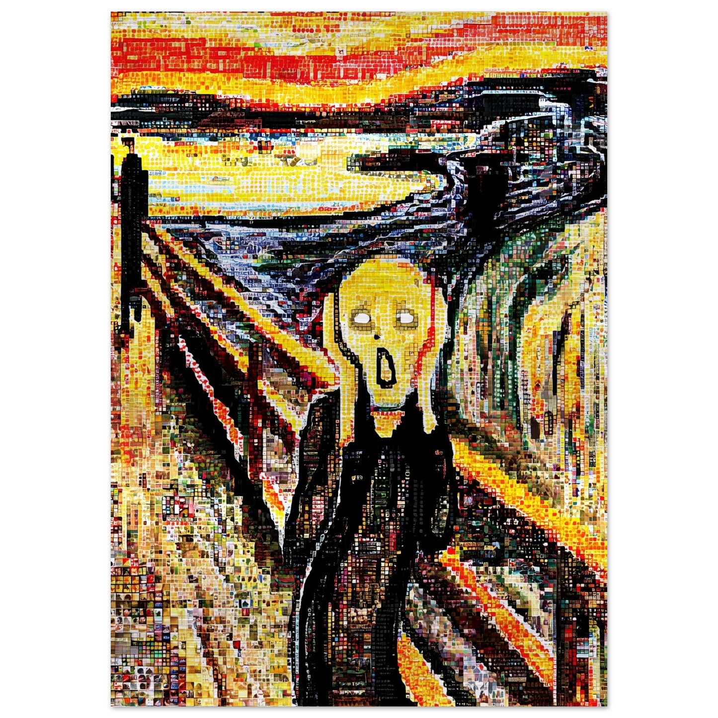 Le Cri en Mosaïque — tableau aluminium — vue 4 — art mural STNCL
