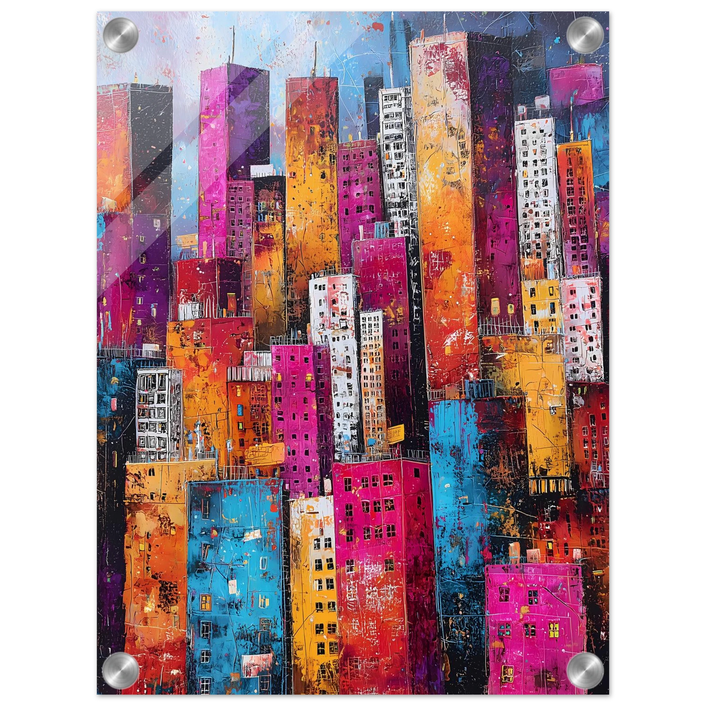 Empilement — tableau plexiglas — vue 3 — art mural STNCL