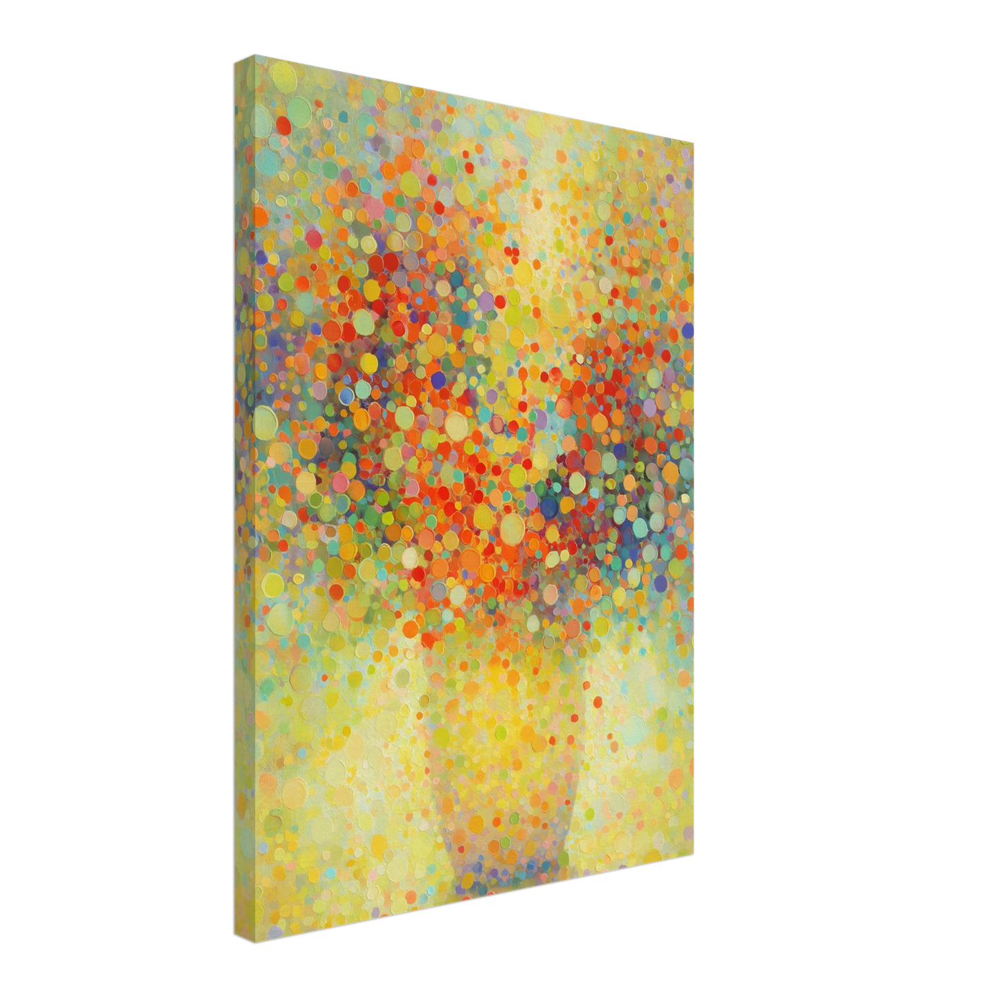 Floraison Pointilliste — tableau sur toile — vue 3 — art mural STNCL