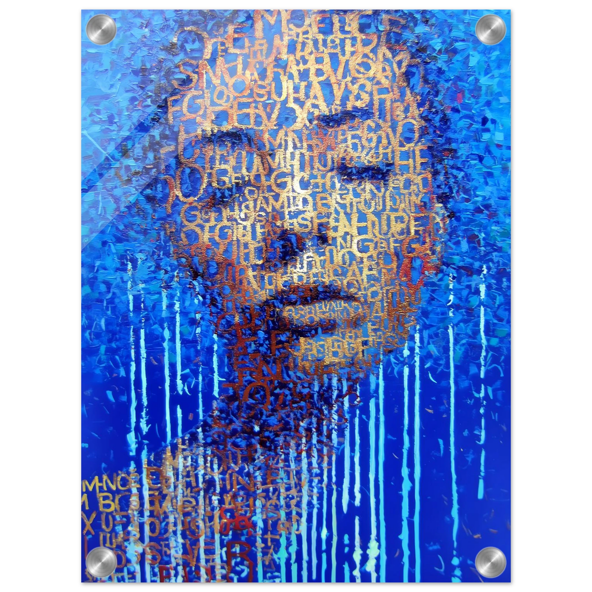 Visage de Lettres — tableau plexiglas — vue 3 — art mural STNCL