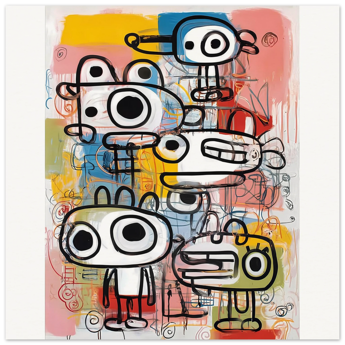 Les Cinq Curieux — affiche d'art — art mural STNCL