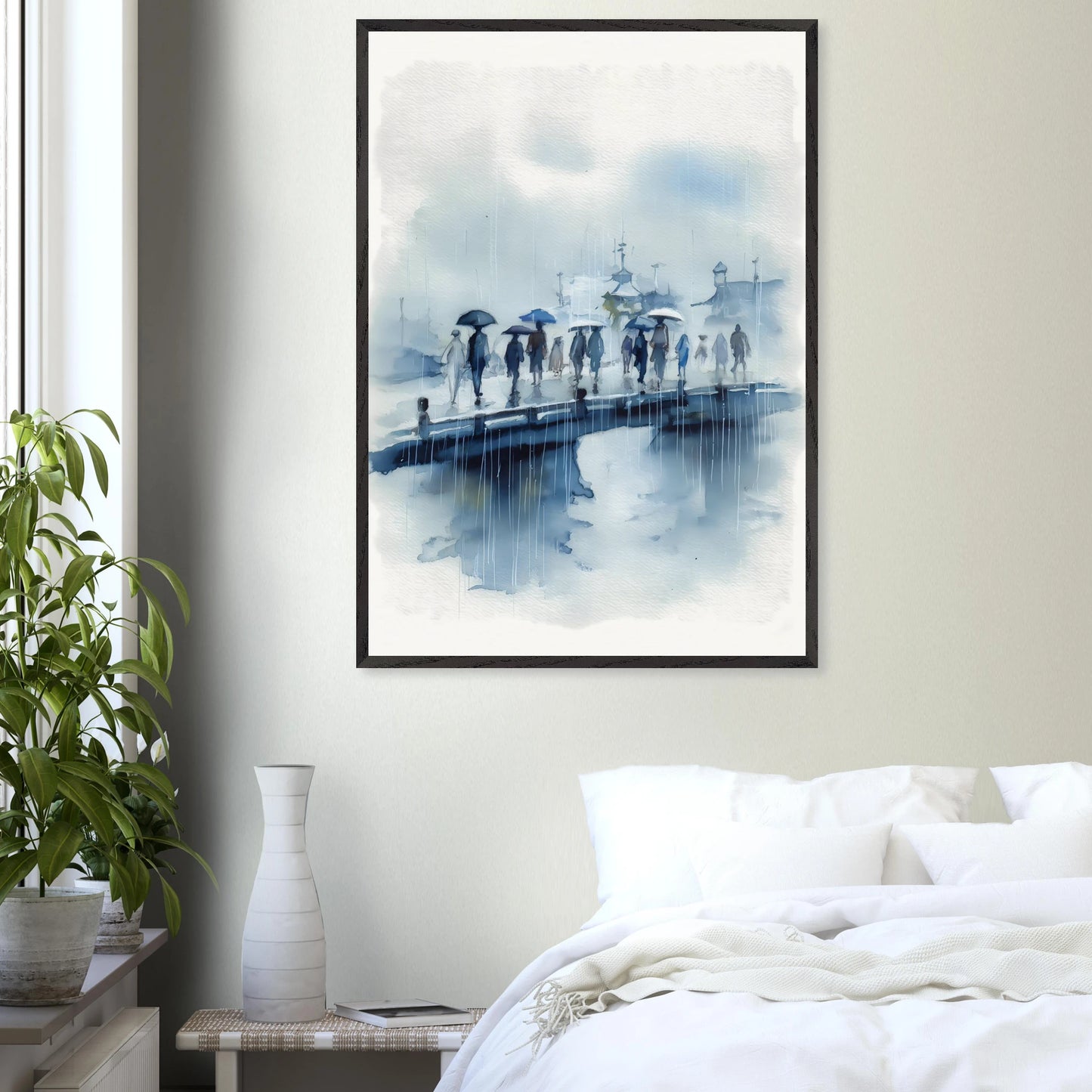 Pluie sur le Pont — tableau encadre bois — vue 17 — art mural STNCL