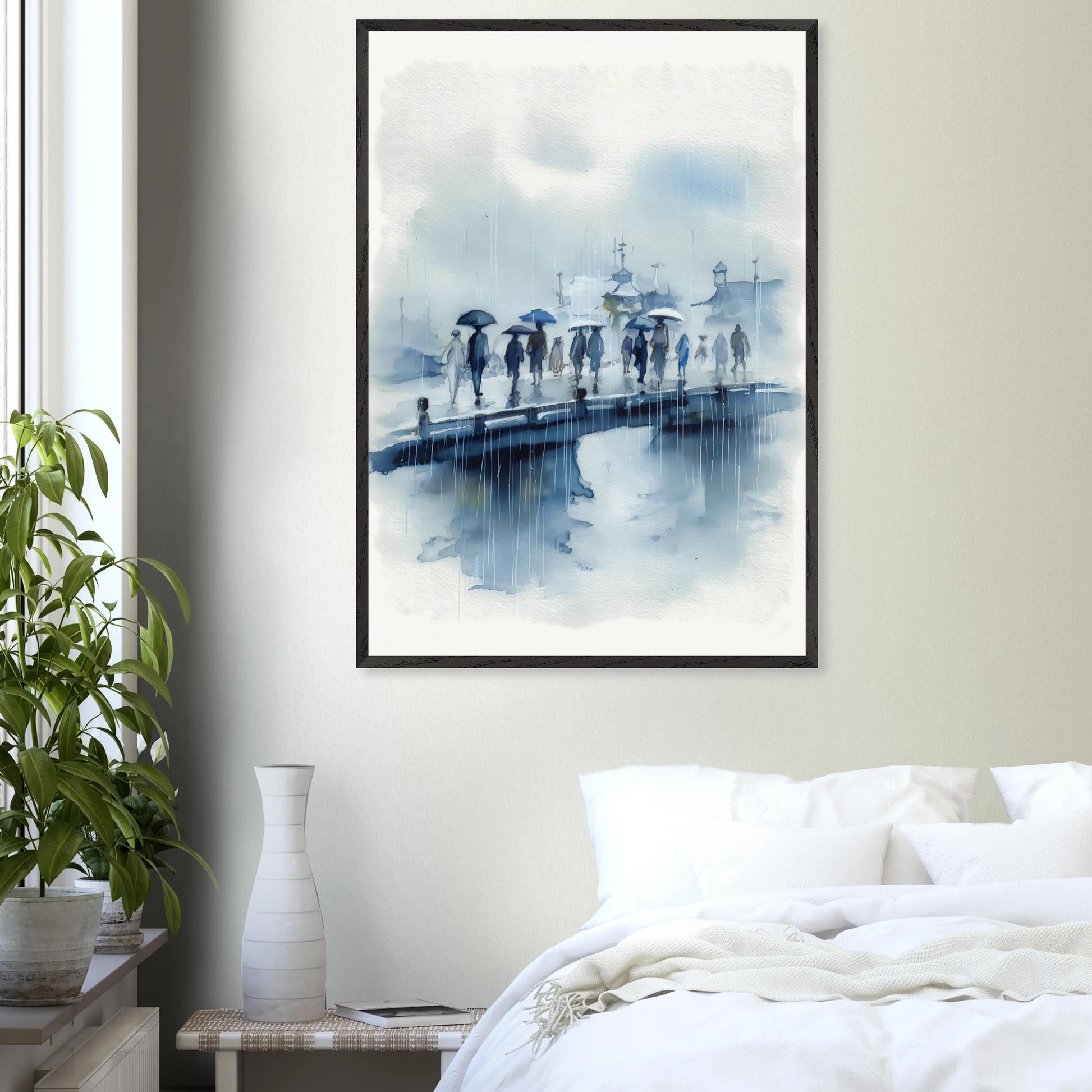 Pluie sur le Pont — tableau encadre bois — vue 17 — art mural STNCL