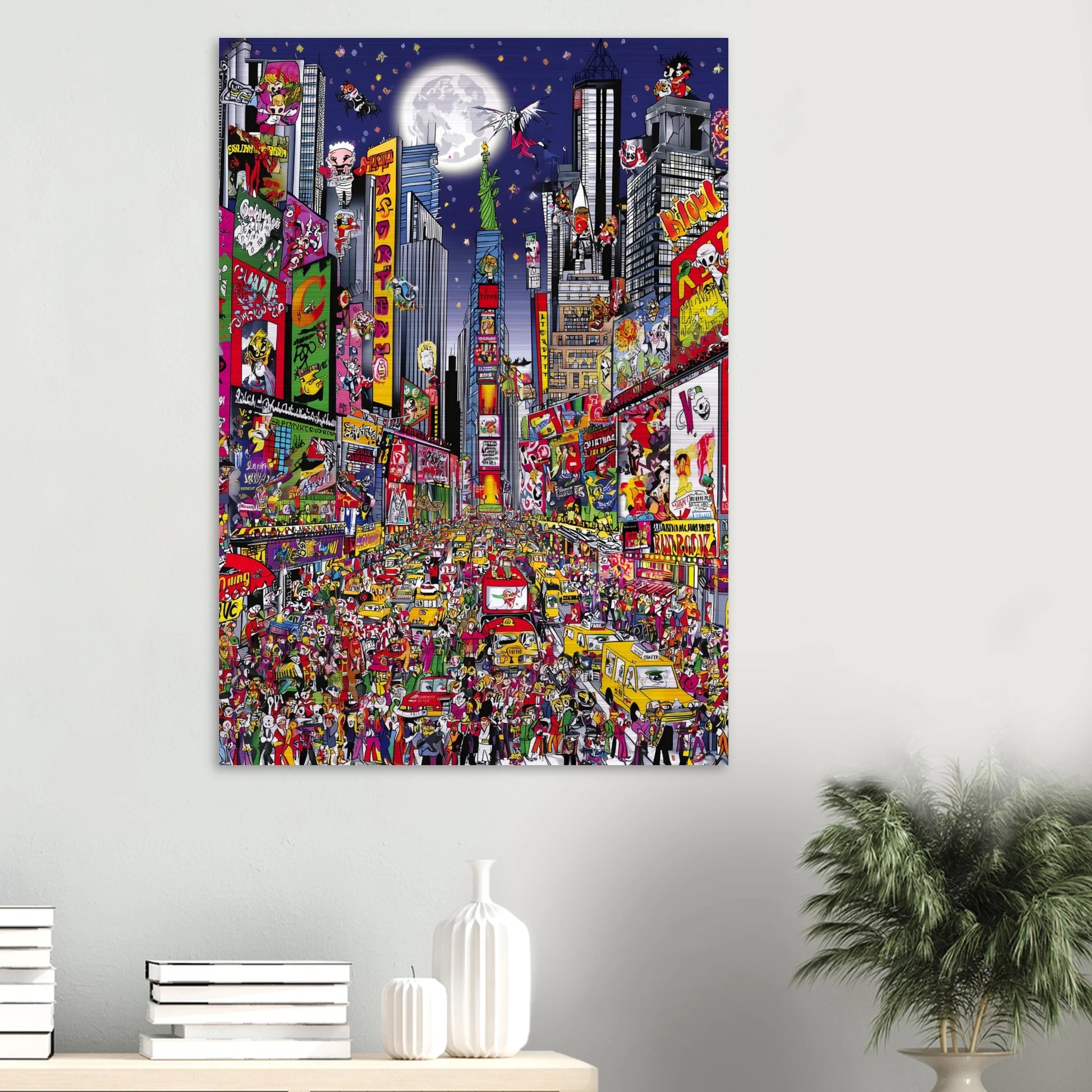 Times Square en Fête — tableau aluminium — vue 6 — art mural STNCL