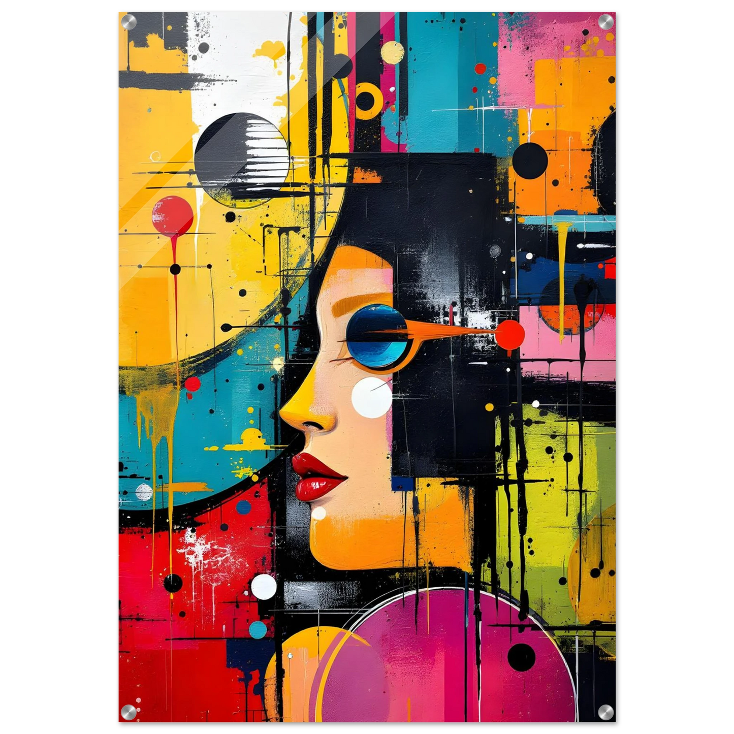 Portrait Femme Pop Art — tableau plexiglas — art mural STNCL