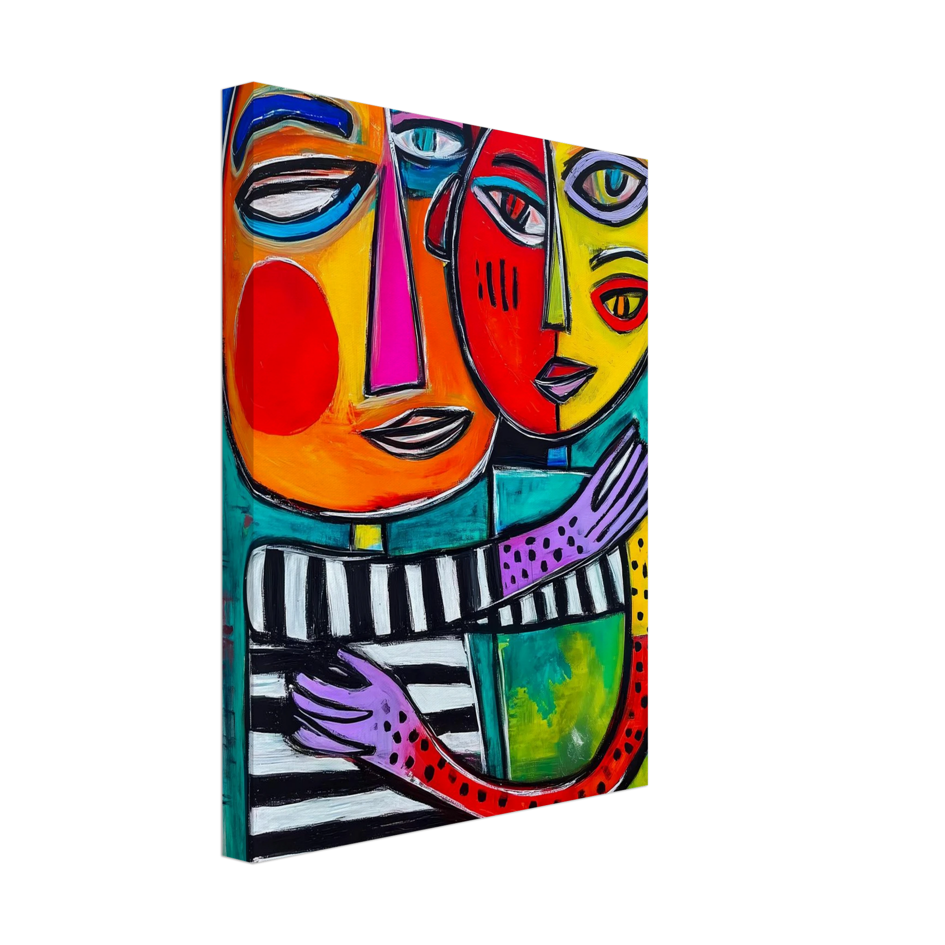 Étreinte Cubiste — tableau sur toile — vue 4 — art mural STNCL