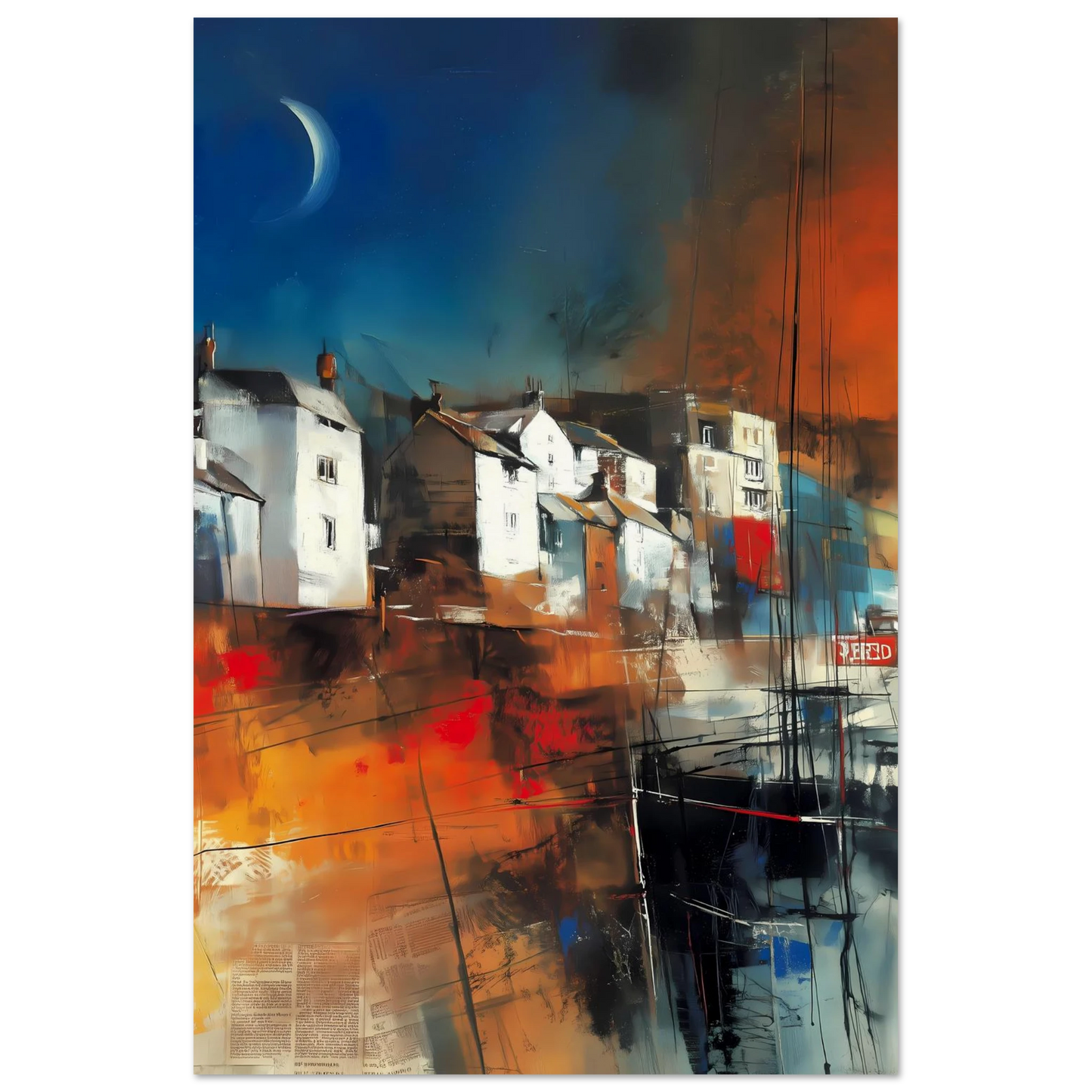 Port sous le Croissant de Lune — affiche d'art — vue 4 — art mural STNCL