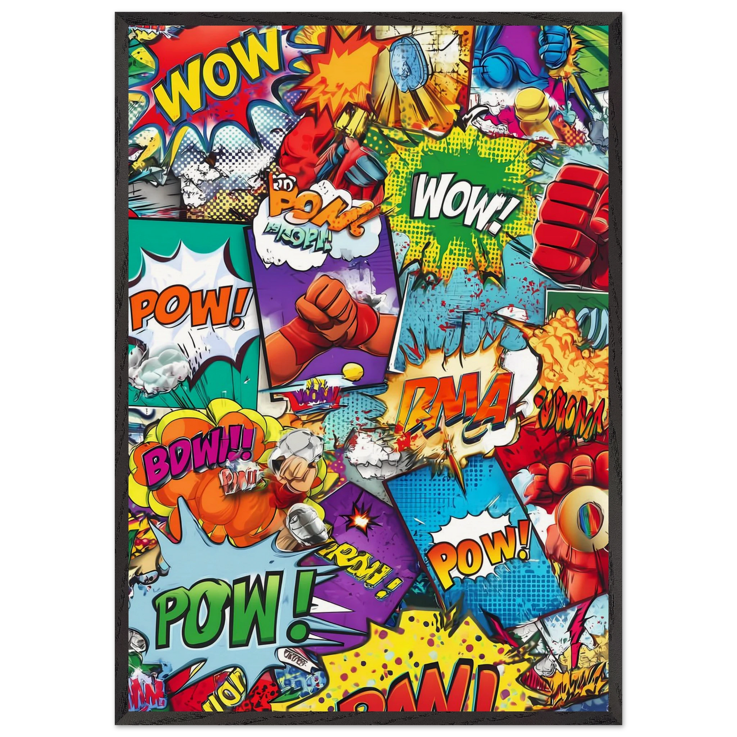 Explosion Pop Art — tableau encadre bois — art mural STNCL