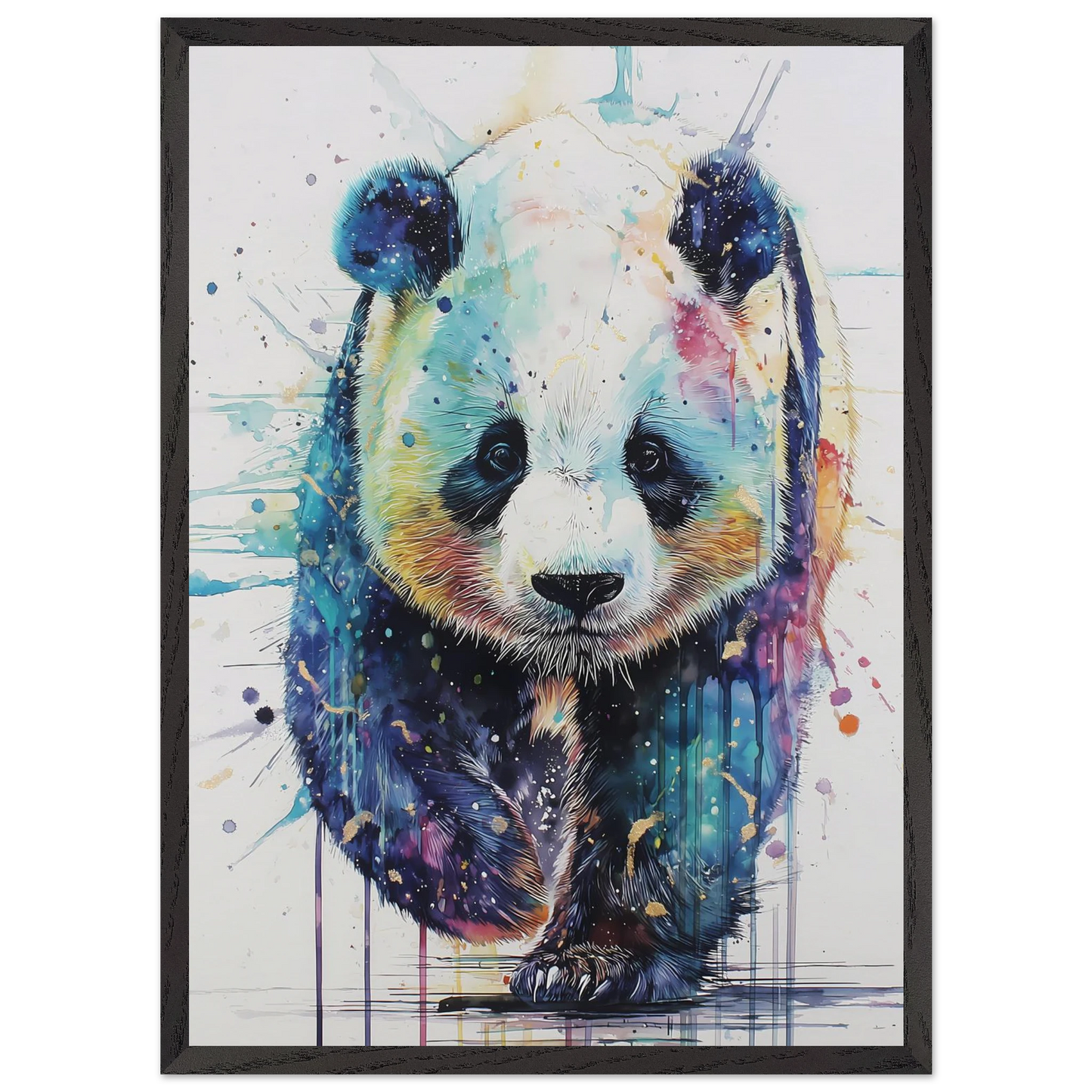 Panda Constellé — tableau encadré bois — vue 10 — art mural STNCL
