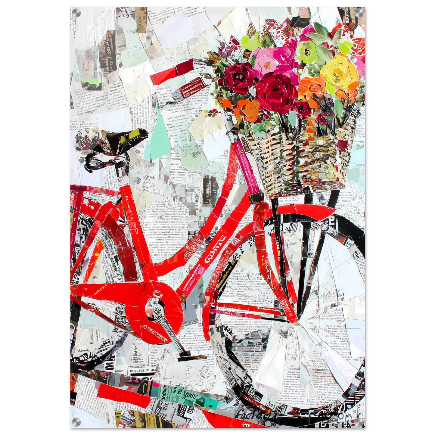 Le Vélo Fleuri — tableau plexiglas — art mural STNCL