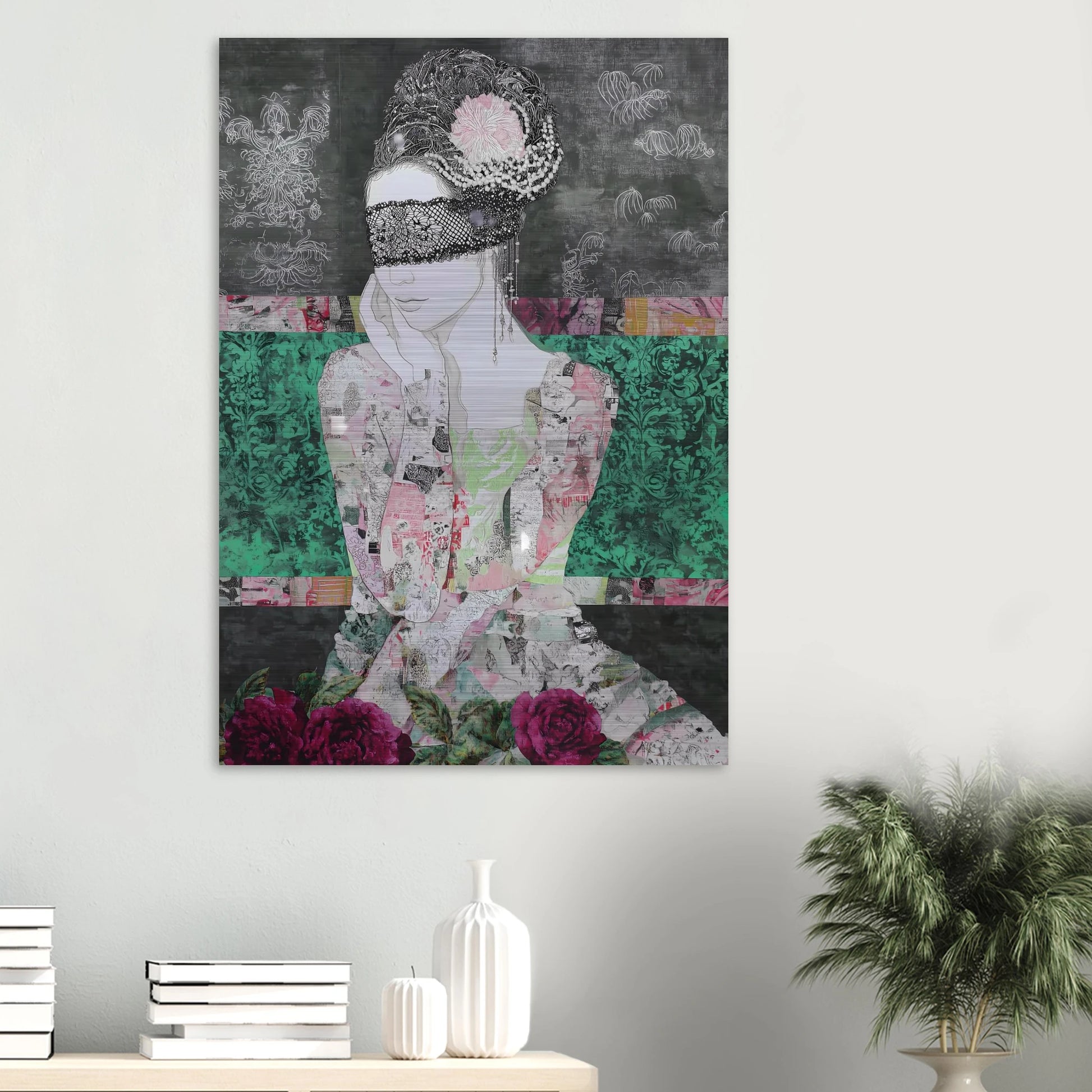 Dame de Dentelle — tableau aluminium — vue 6 — art mural STNCL