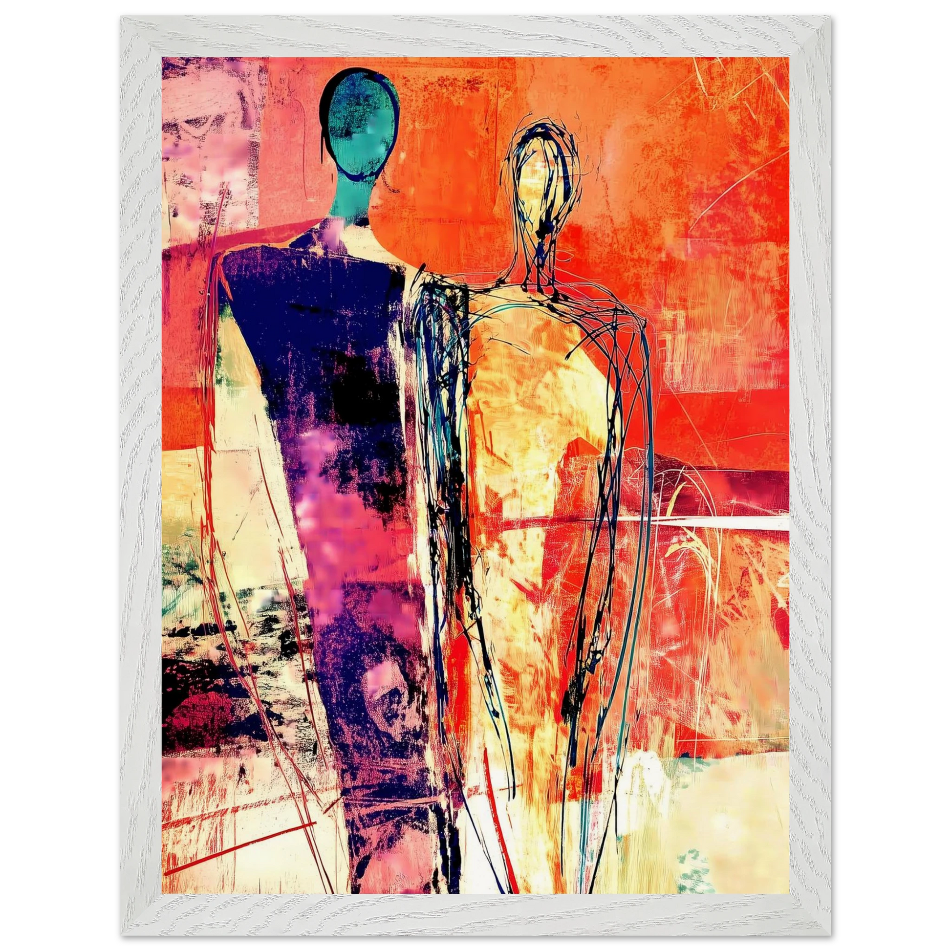 Deux Présences — tableau encadre bois — vue 9 — art mural STNCL