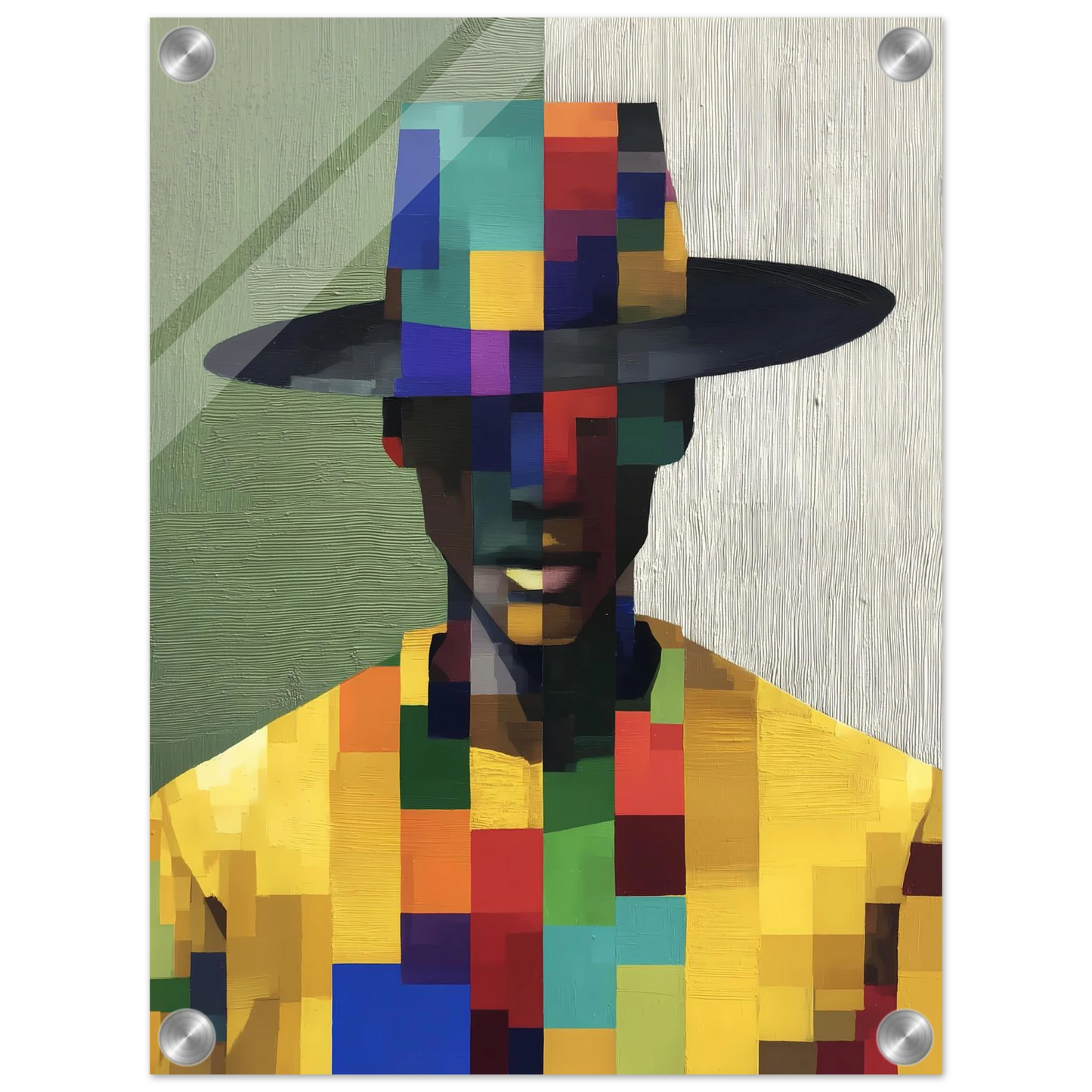Portrait en Mosaïque — tableau plexiglas — vue 3 — art mural STNCL