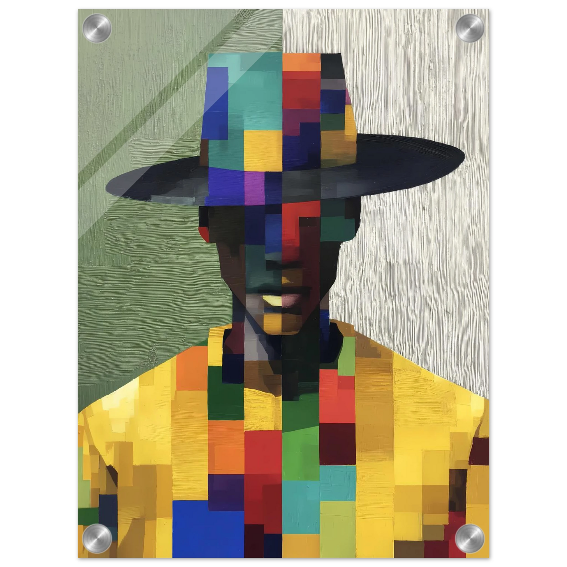Portrait en Mosaïque — tableau plexiglas — vue 3 — art mural STNCL