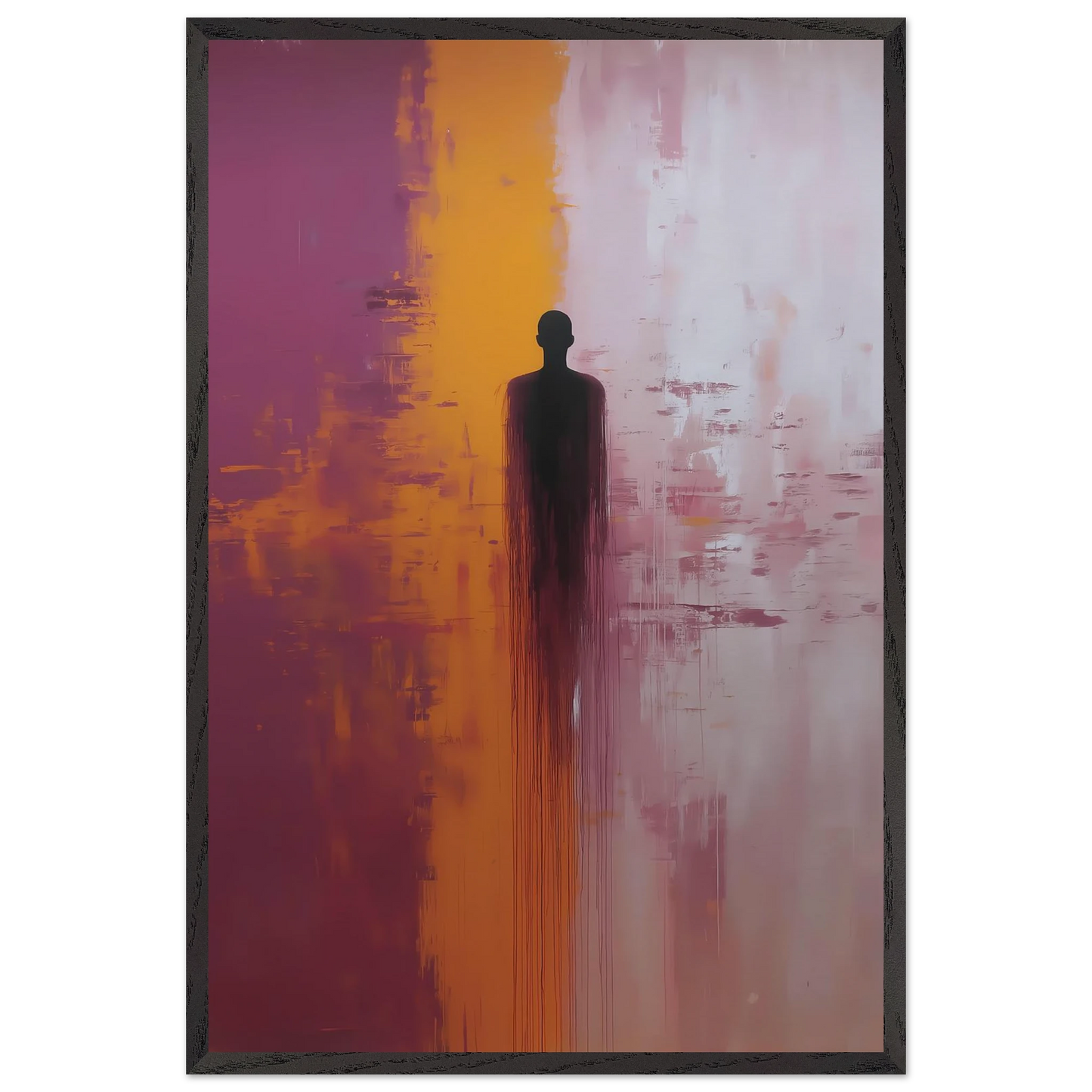 Présence — tableau encadré bois — vue 2 — art mural STNCL