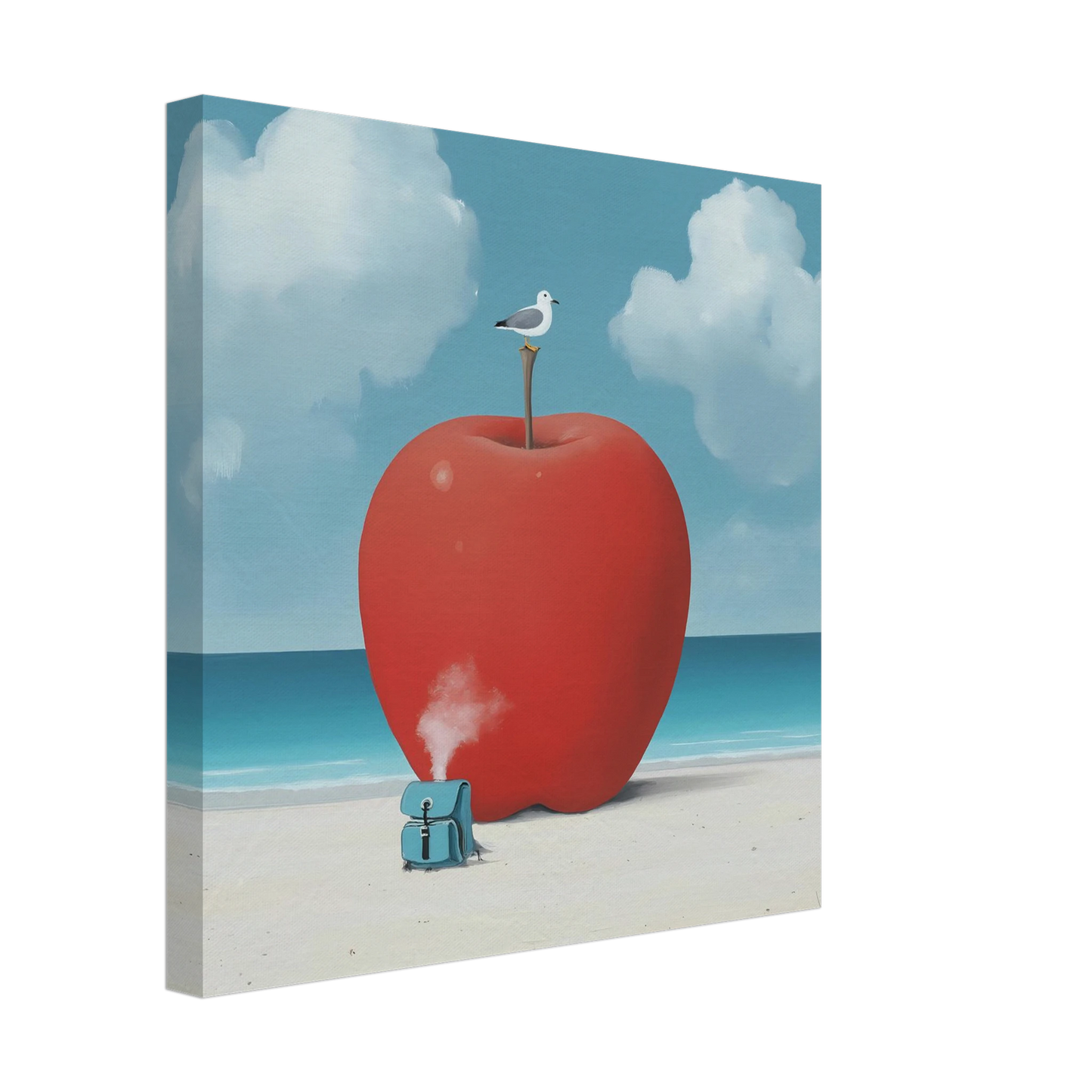 Pomme sur la Plage — tableau sur toile — vue 3 — art mural STNCL
