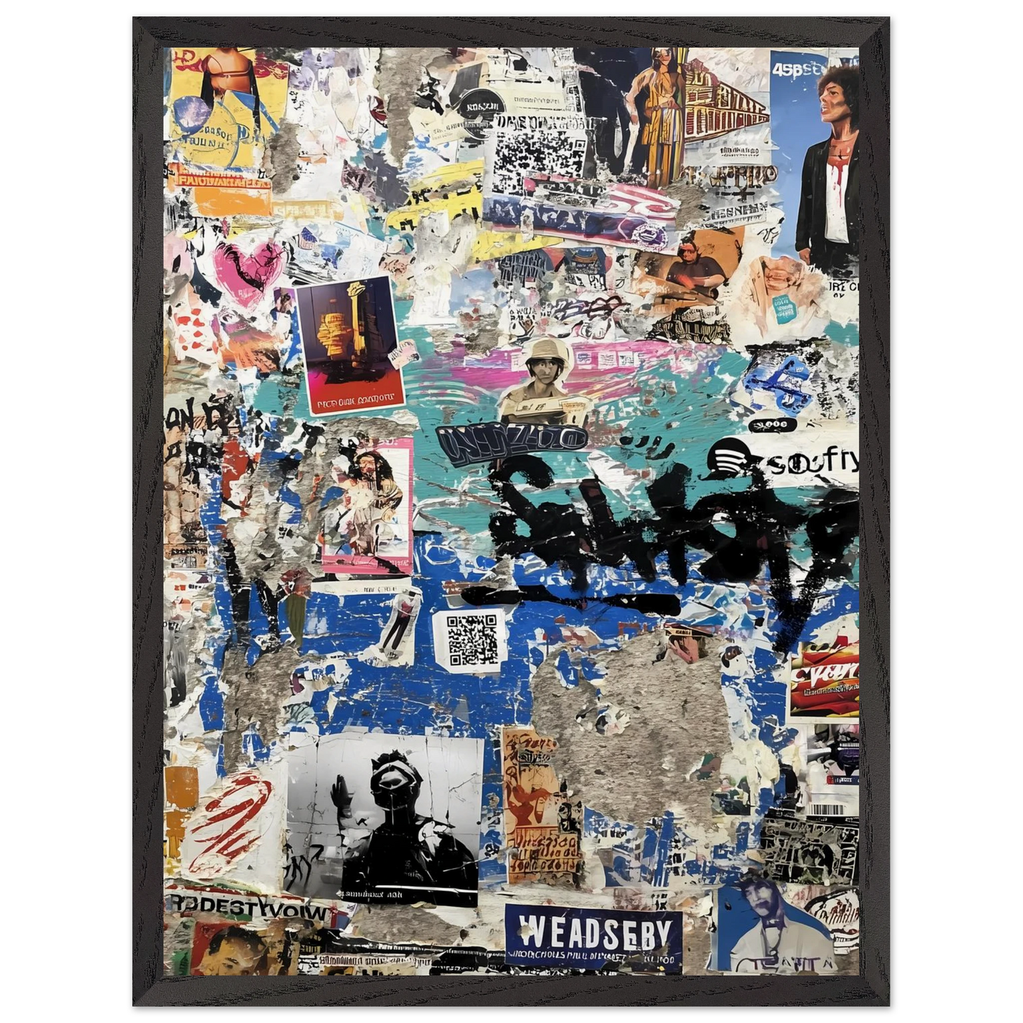 Le Mur Affiché — tableau encadré bois — vue 15 — art mural STNCL