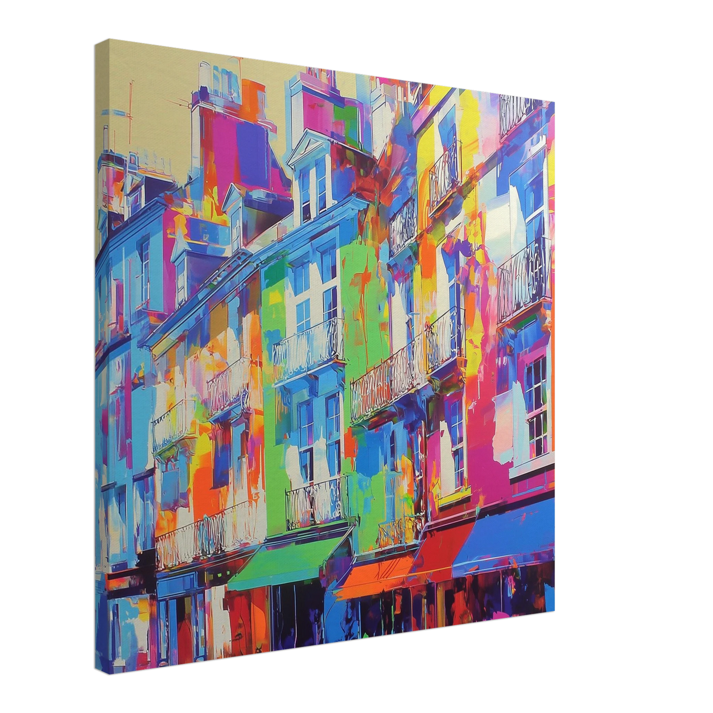 Façades Colorées de Paris — tableau sur toile — art mural STNCL