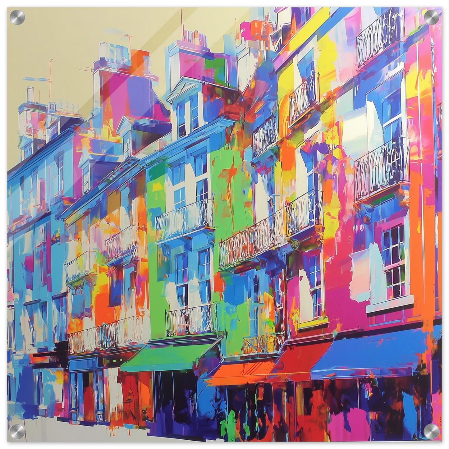 Façades Colorées de Paris — tableau plexiglas — art mural STNCL