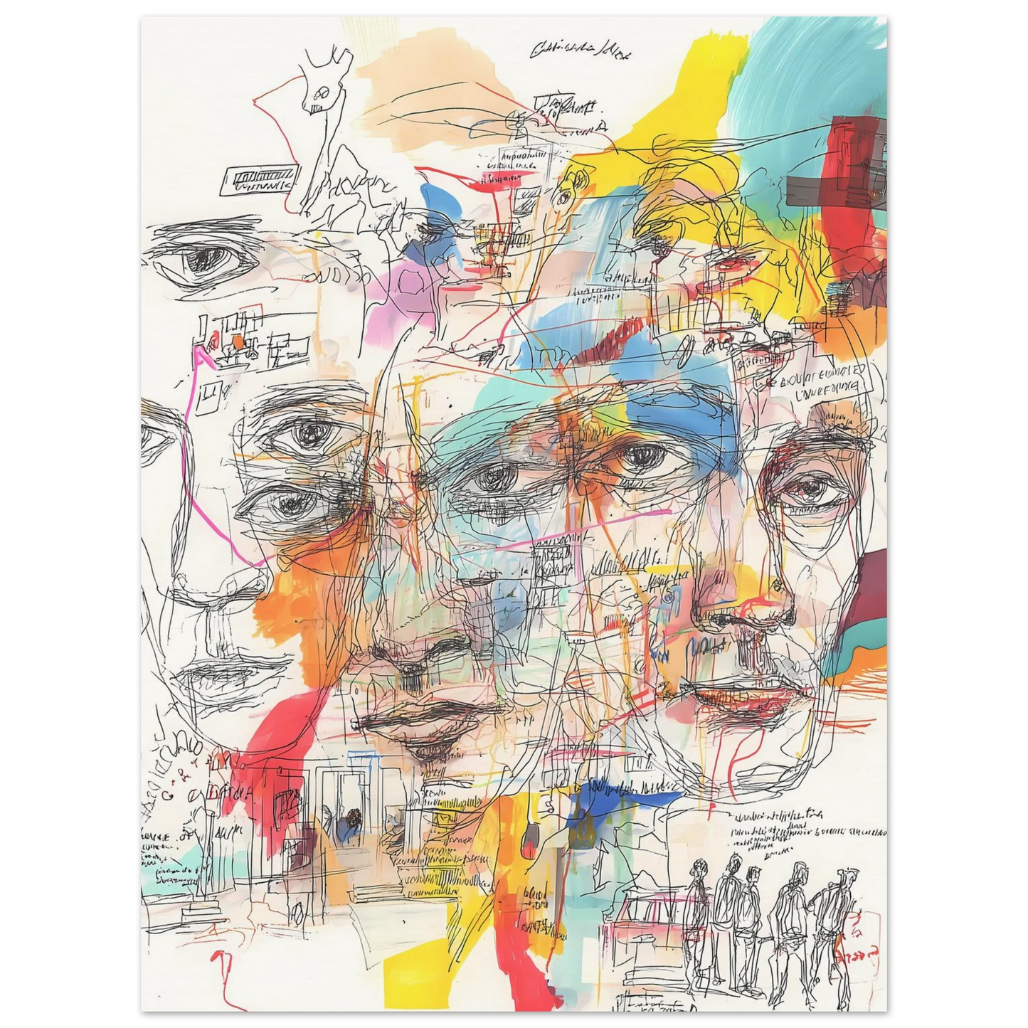 Carnet de Visages — affiche d'art — vue 3 — art mural STNCL