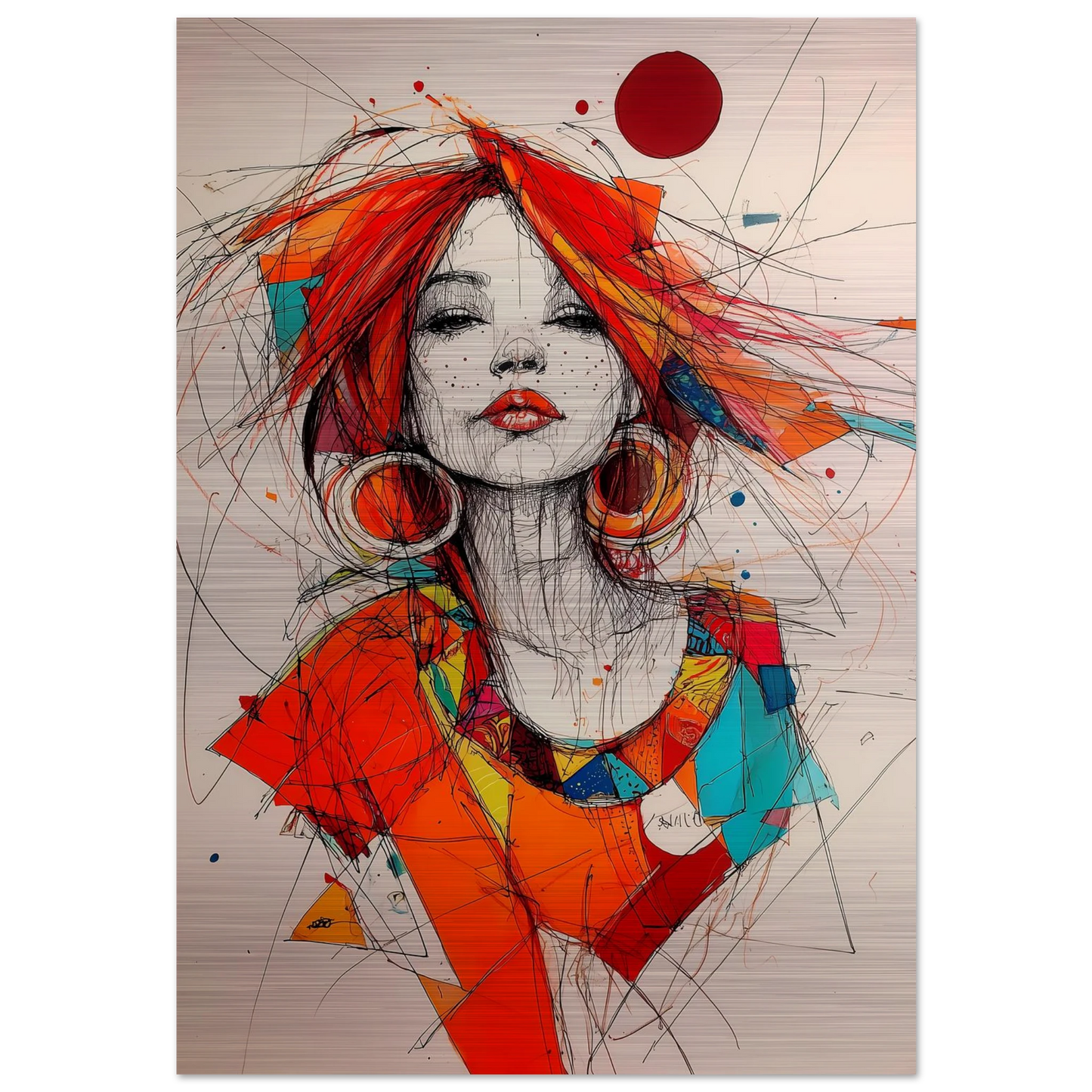 Créoles et Crayon — tableau aluminium — art mural STNCL