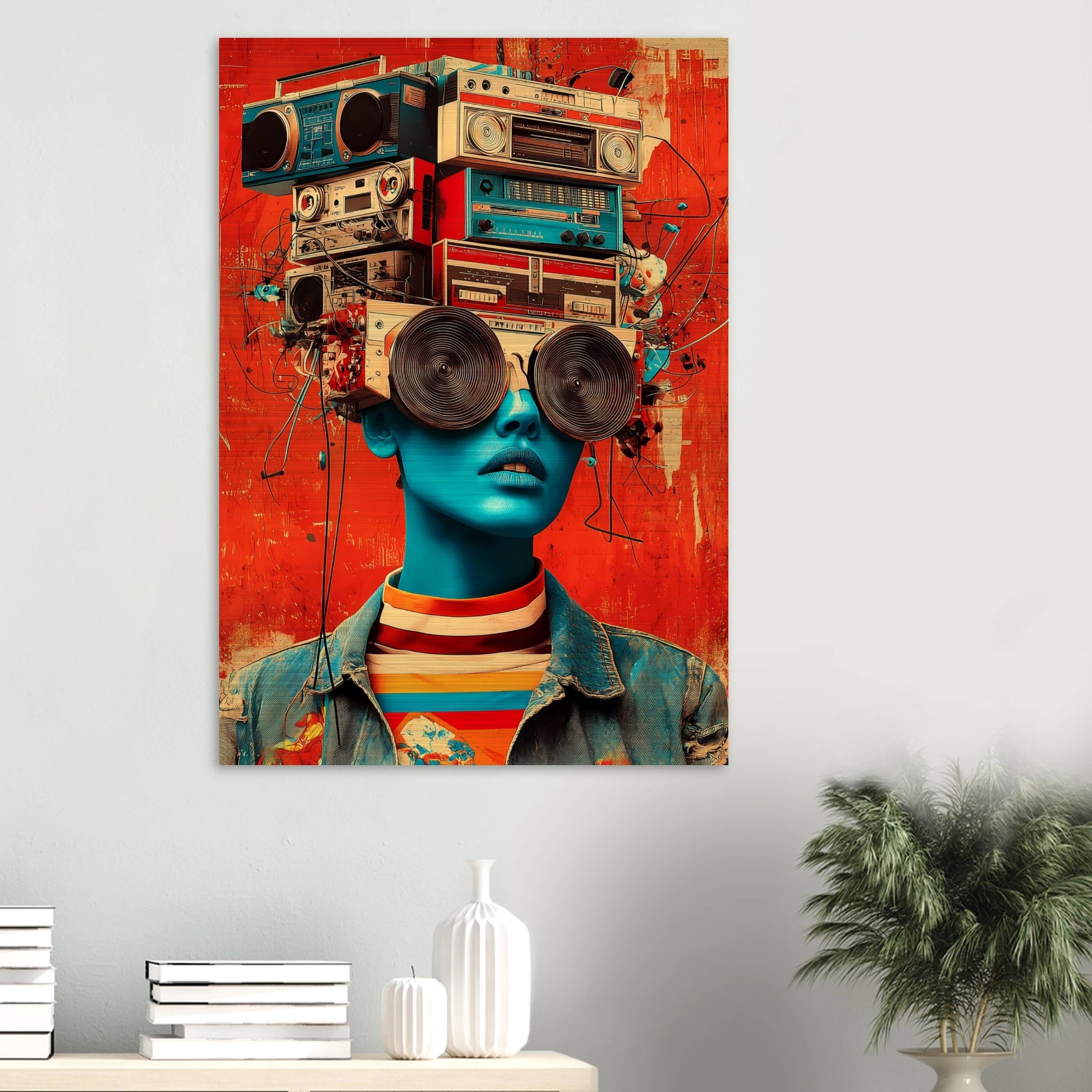 Tête à Musique — tableau aluminium — vue 6 — art mural STNCL