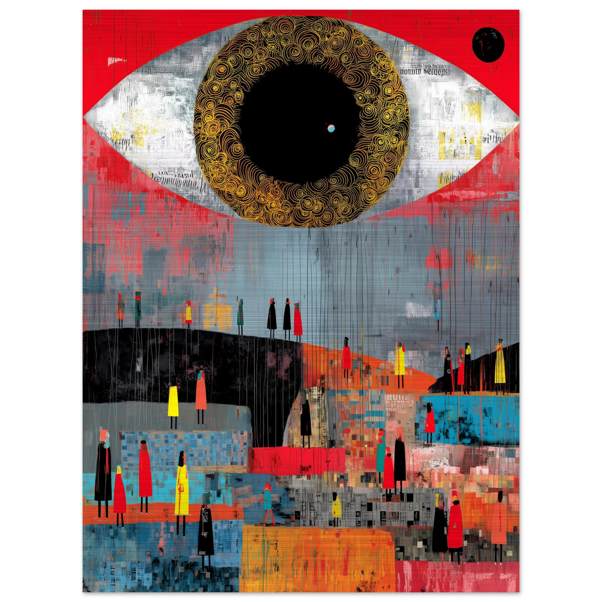 L'Oeil et la Foule — tableau aluminium — vue 5 — art mural STNCL