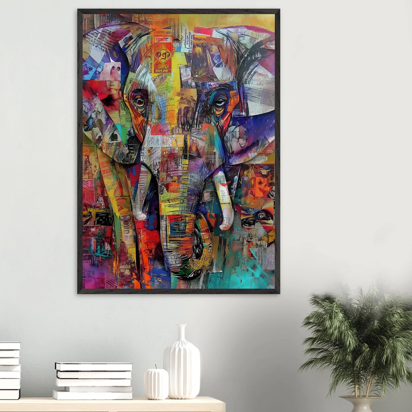 Éléphant de Papier — tableau encadré bois — vue 16 — art mural STNCL