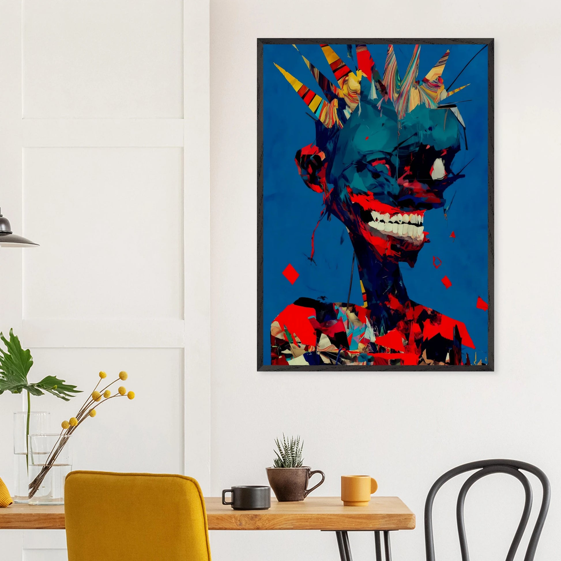 Le Rire Bleu — tableau encadré bois — vue 18 — art mural STNCL