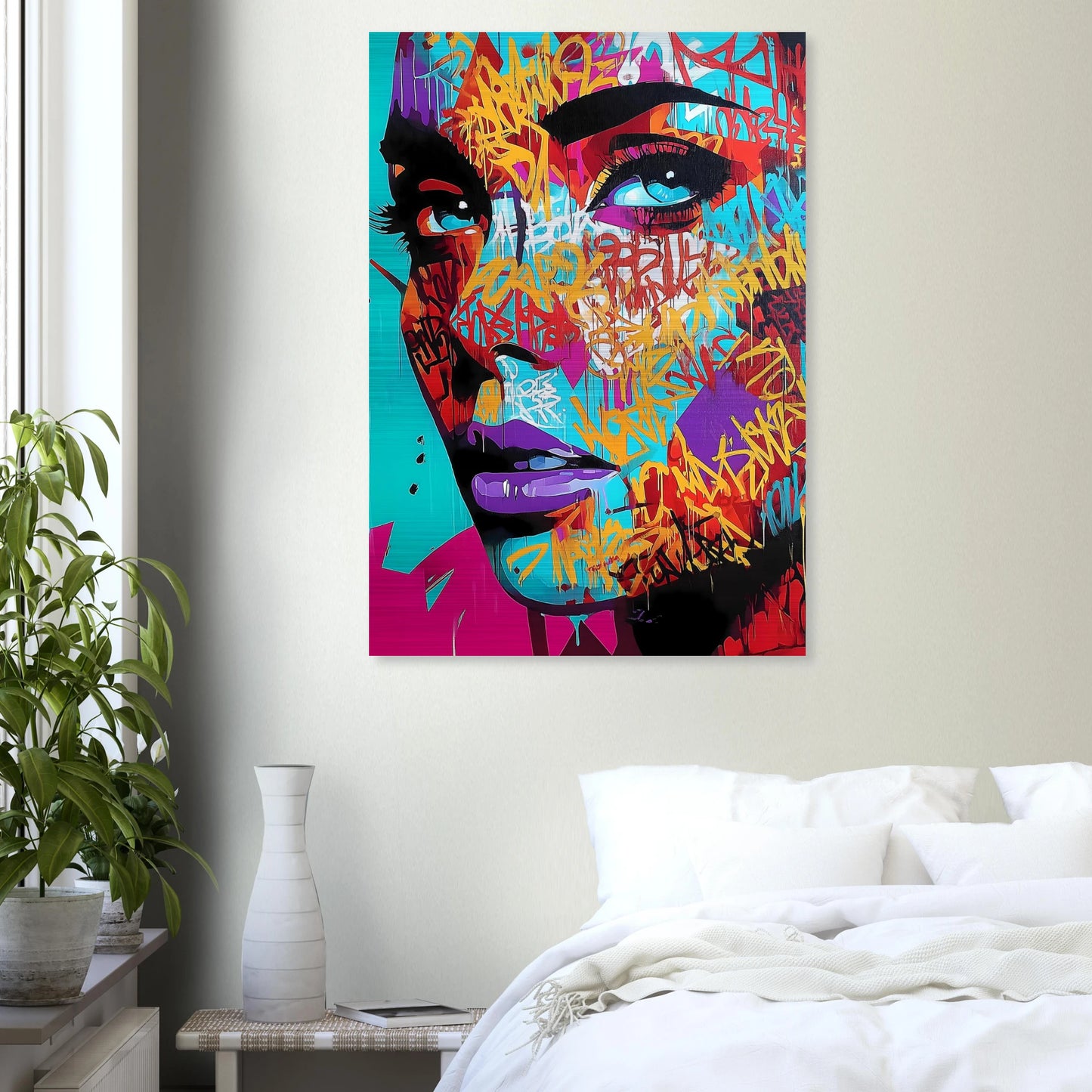 Lettres sur le Visage — tableau aluminium — vue 7 — art mural STNCL