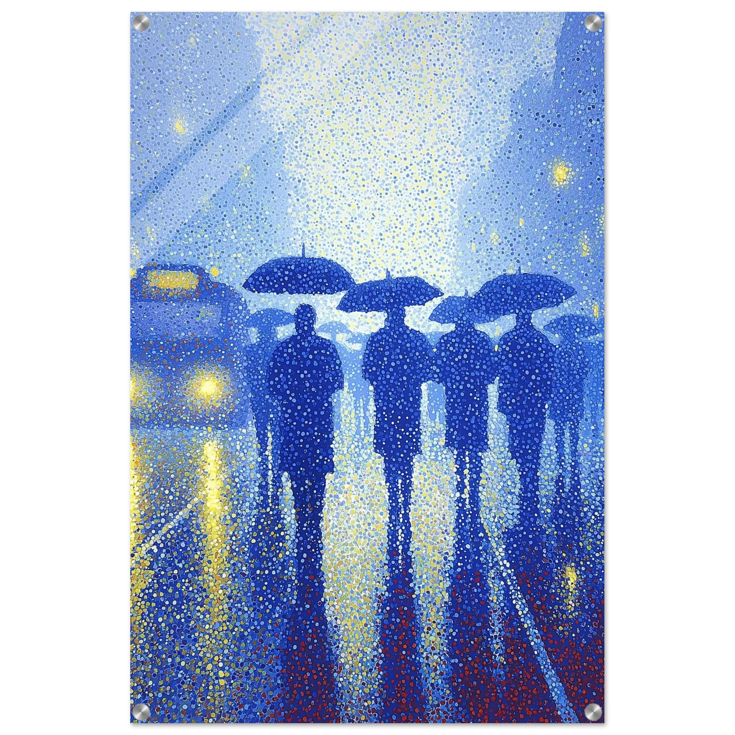 Pluie de Néon Bleu — tableau plexiglas — vue 5 — art mural STNCL