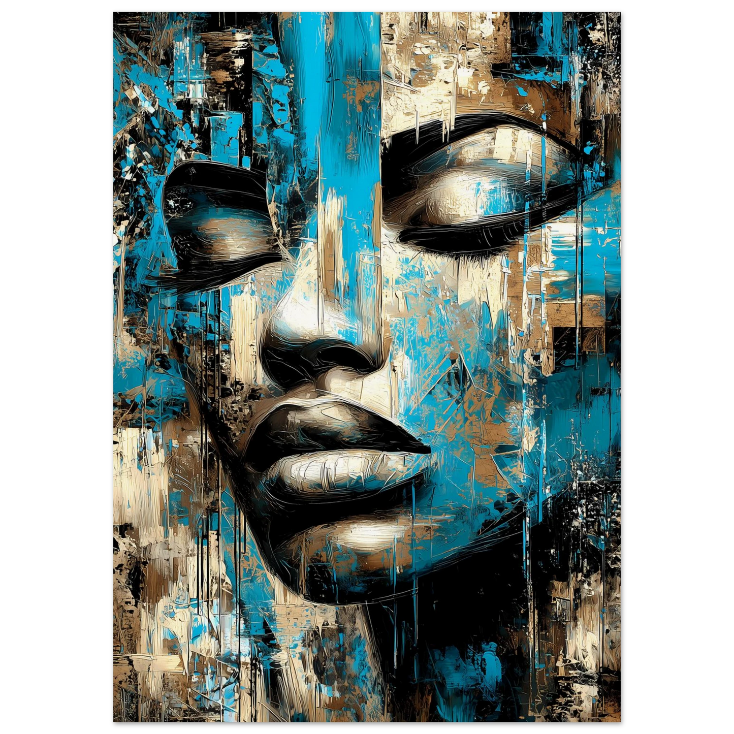 Bleu et Or — affiche d'art — vue 5 — art mural STNCL