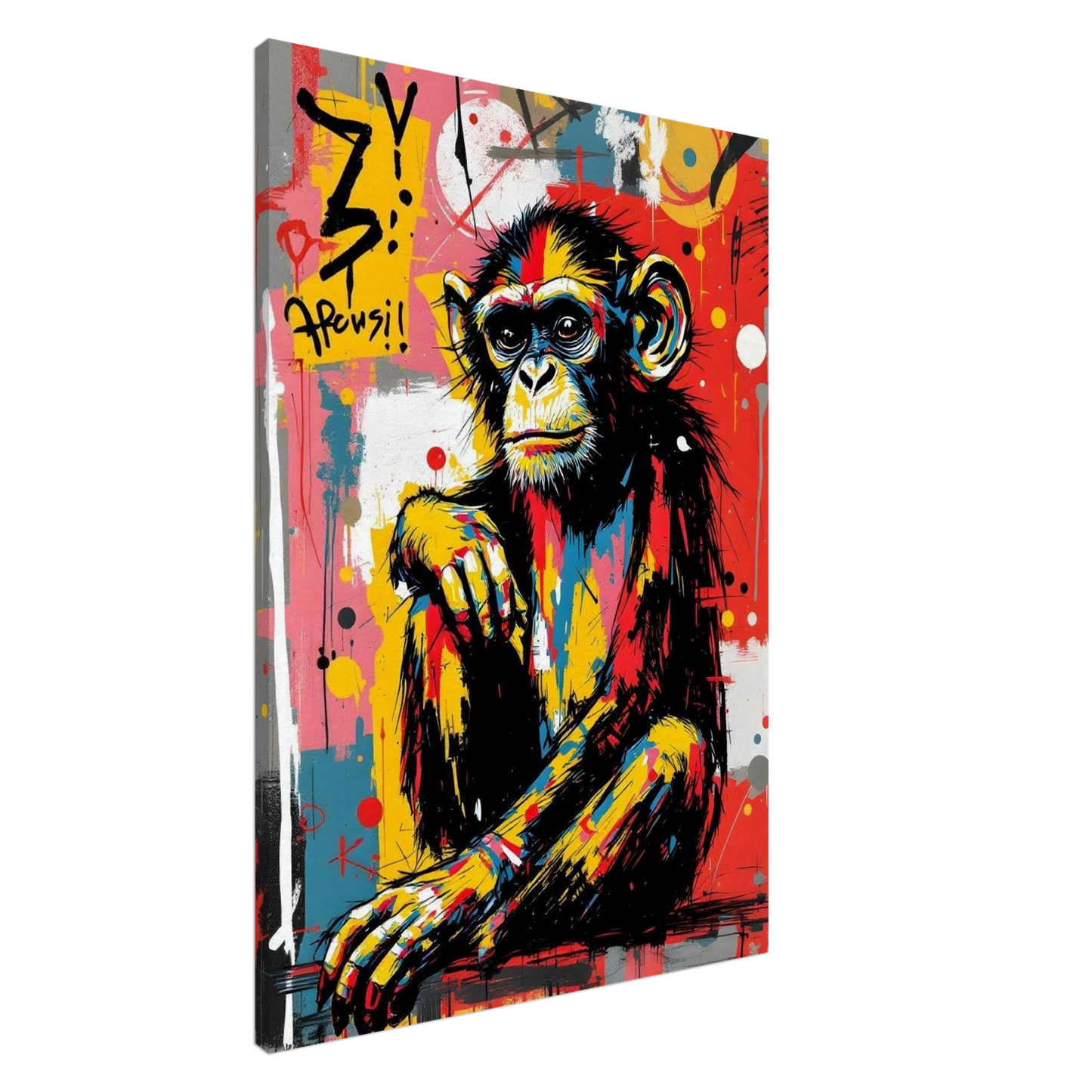 Singe Penseur aux Éclats — tableau sur toile — art mural STNCL