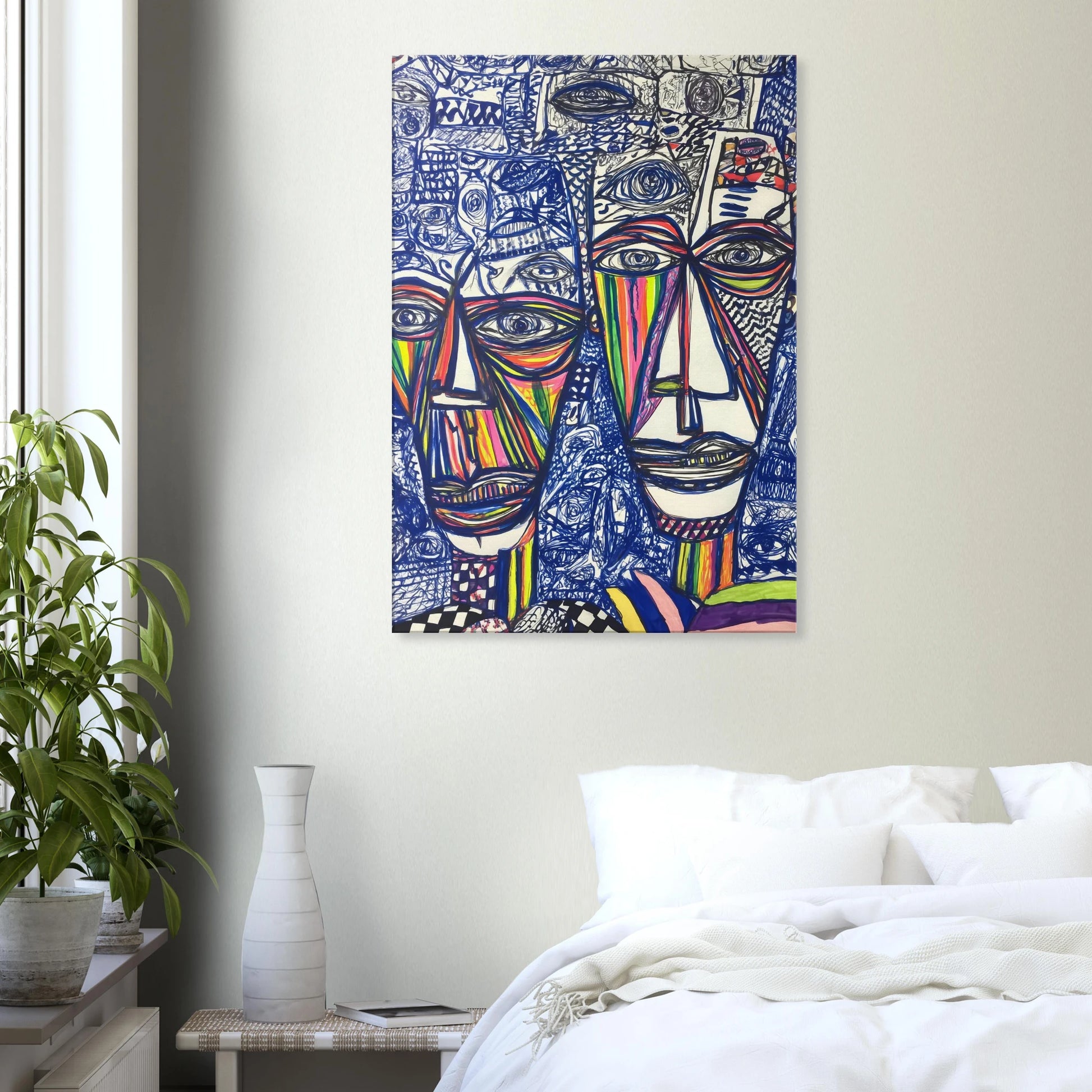 Deux Visages au Feutre — tableau sur toile — vue 7 — art mural STNCL