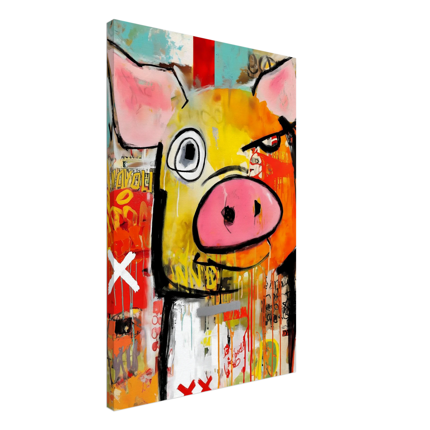 Le Cochon Bougon — tableau sur toile — vue 2 — art mural STNCL