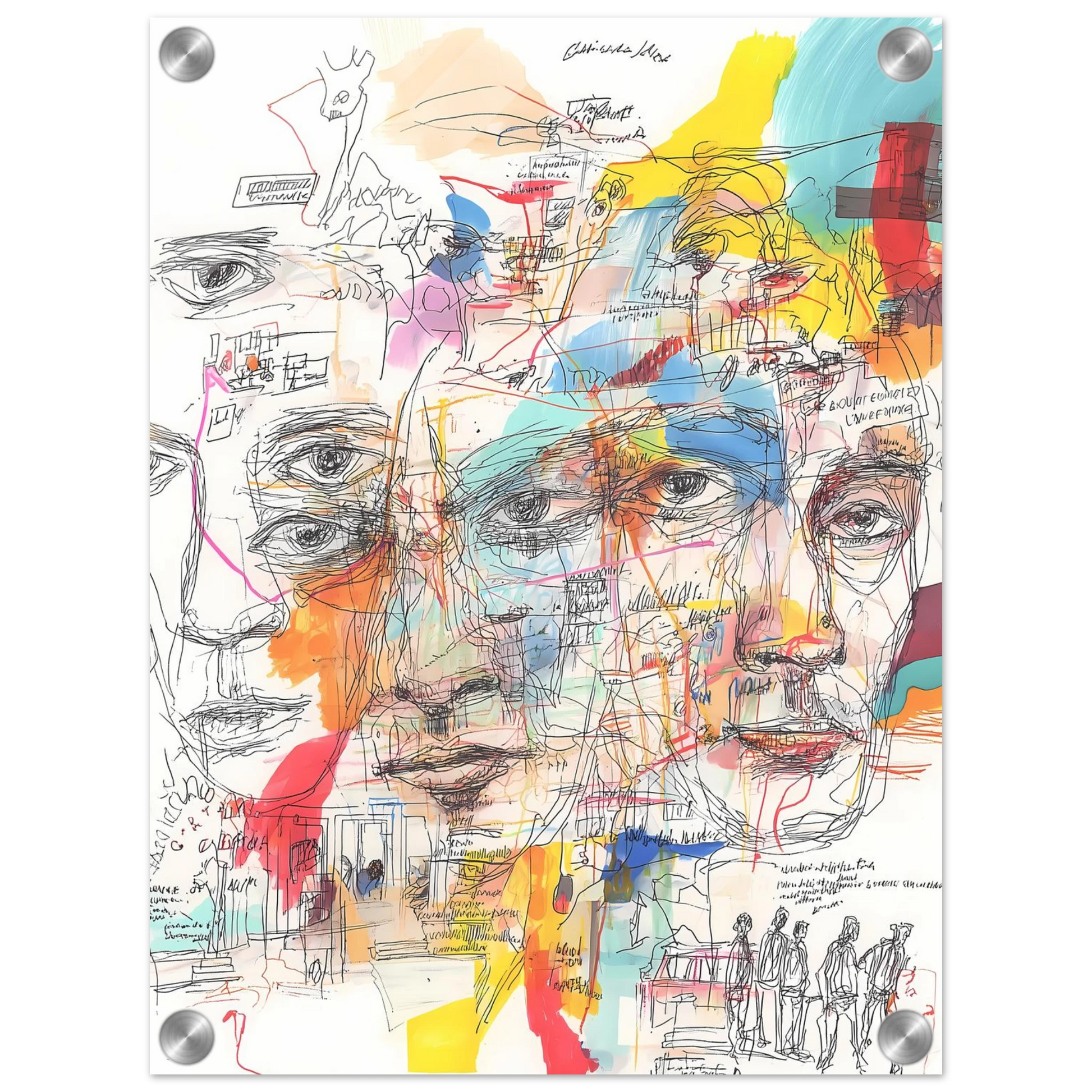 Carnet de Visages — tableau plexiglas — vue 3 — art mural STNCL