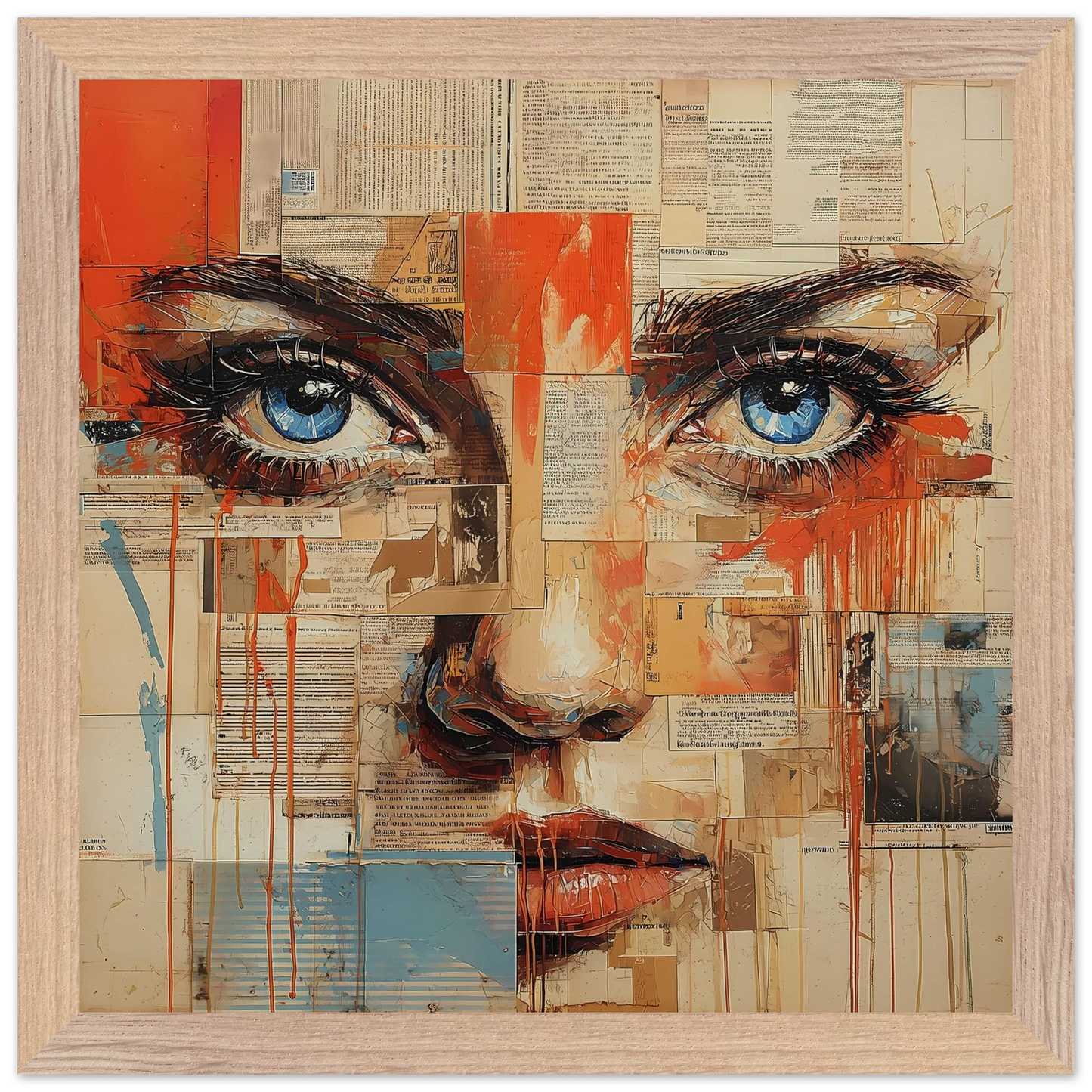 Sur les Pages — tableau encadré bois — vue 7 — art mural STNCL
