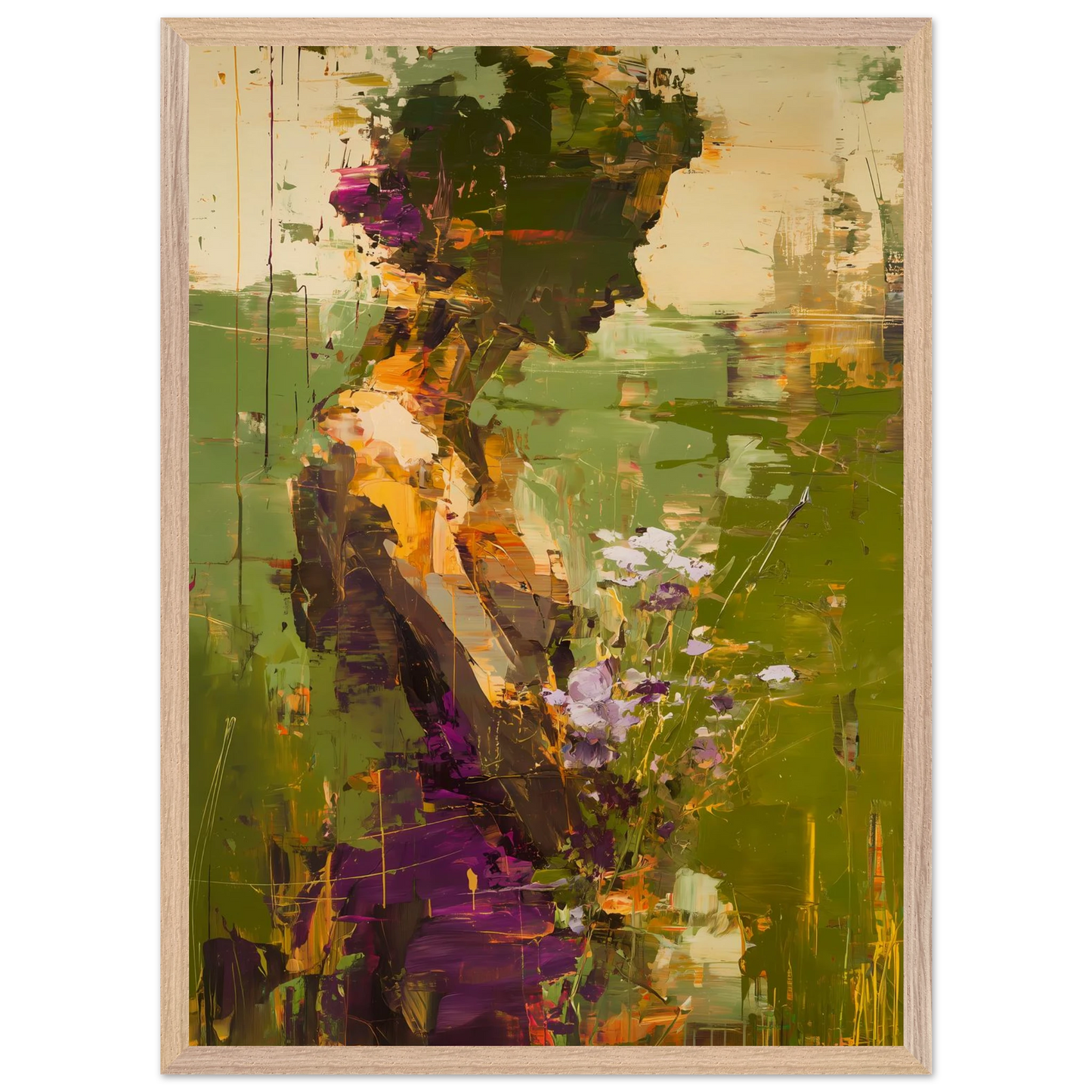 Dans les Herbes Hautes — tableau encadré bois — vue 13 — art mural STNCL