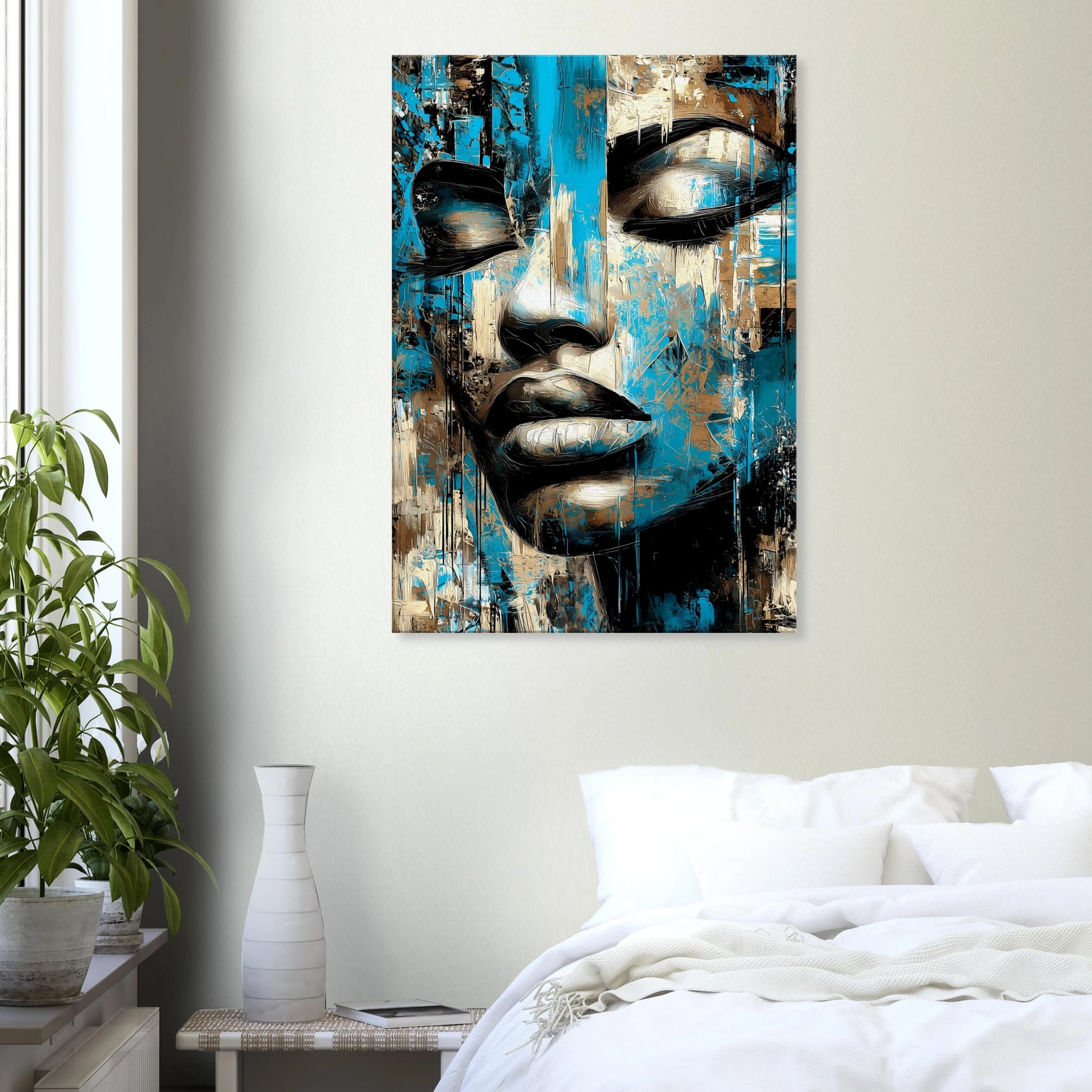 Bleu et Or — tableau sur toile — vue 7 — art mural STNCL