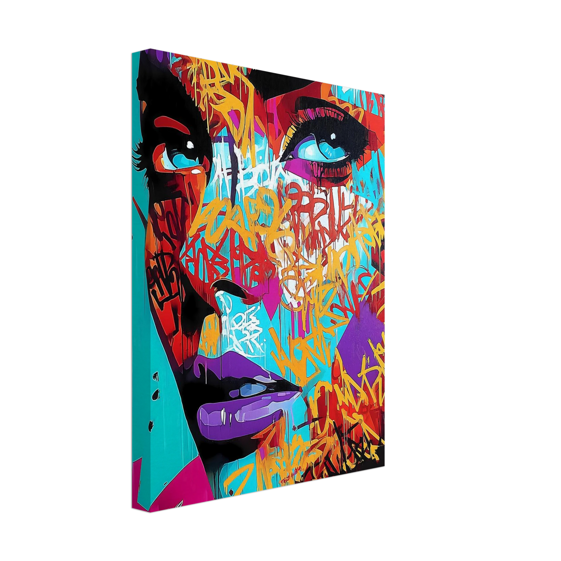 Lettres sur le Visage — tableau sur toile — vue 4 — art mural STNCL