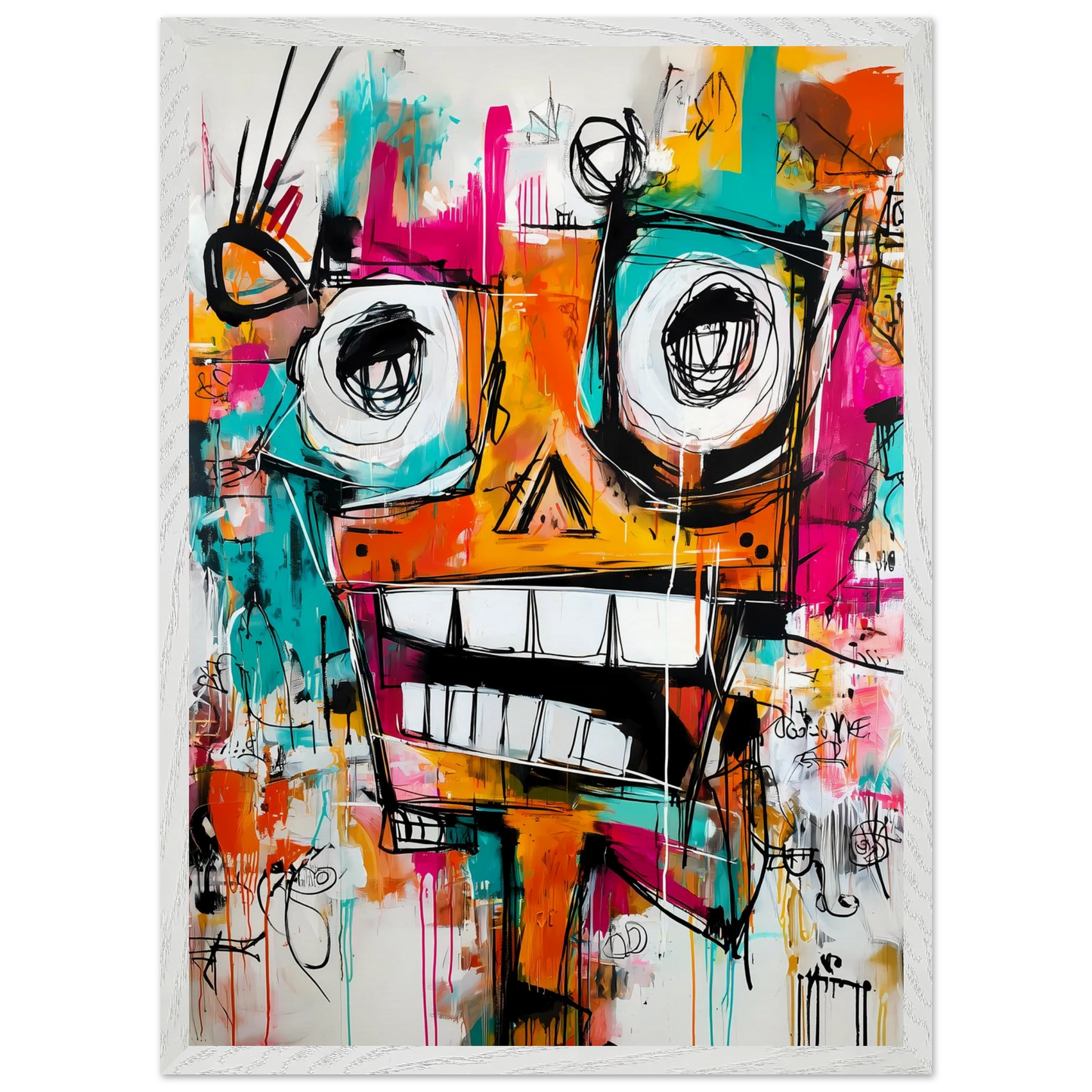 Face à Grands Yeux — tableau encadre bois — vue 11 — art mural STNCL