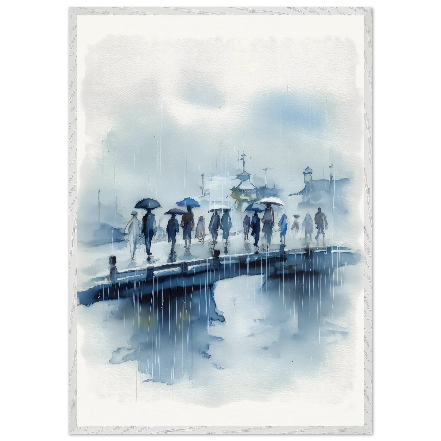 Pluie sur le Pont — tableau encadre bois — vue 5 — art mural STNCL
