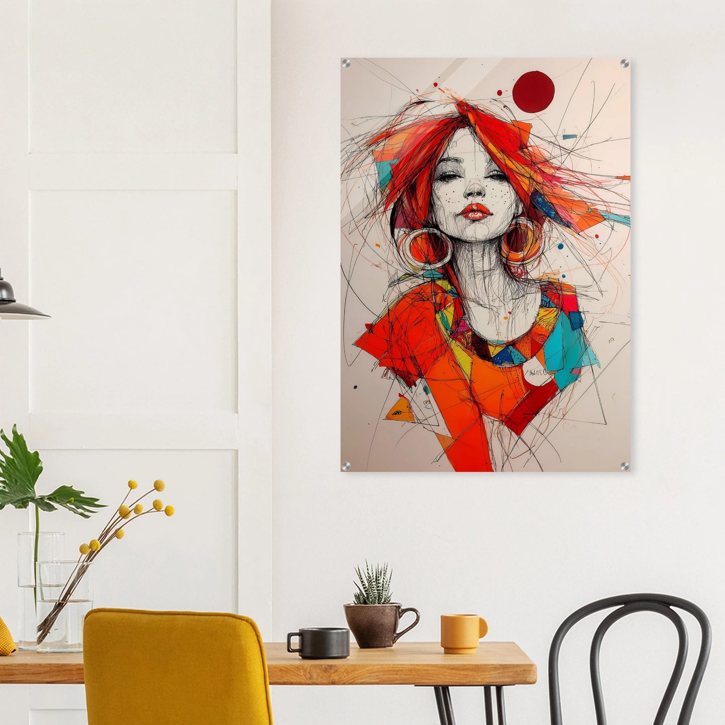 Créoles et Crayon — tableau plexiglas — vue 8 — art mural STNCL