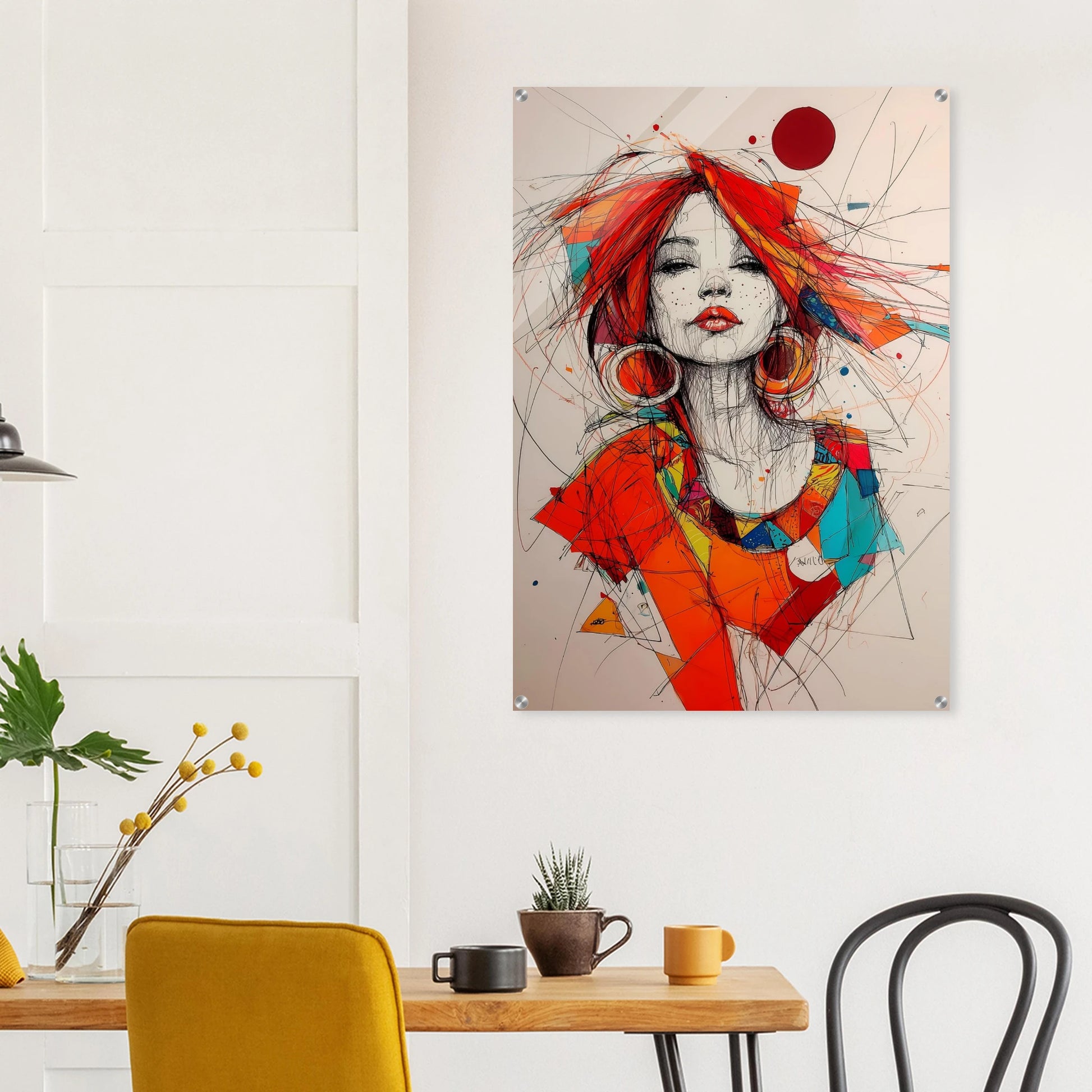 Créoles et Crayon — tableau plexiglas — vue 8 — art mural STNCL