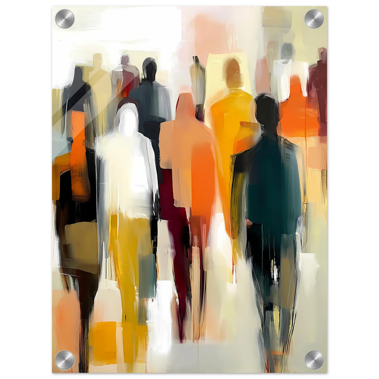 Foule Silencieuse — tableau plexiglas — vue 3 — art mural STNCL